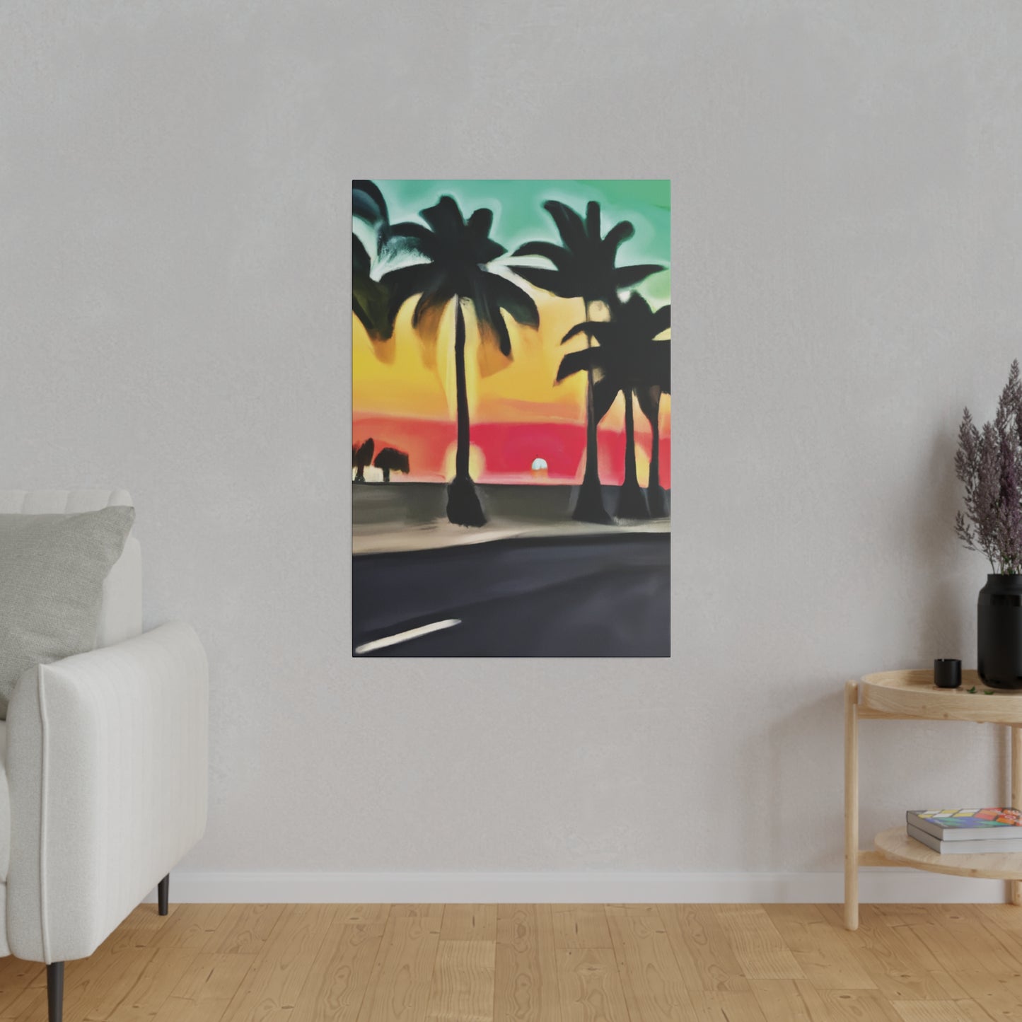 6057U - Miami Beach Sunset Painting Print | Miami | Beach | Sunset | Poster | Home Decor | Wall Art | Canvas