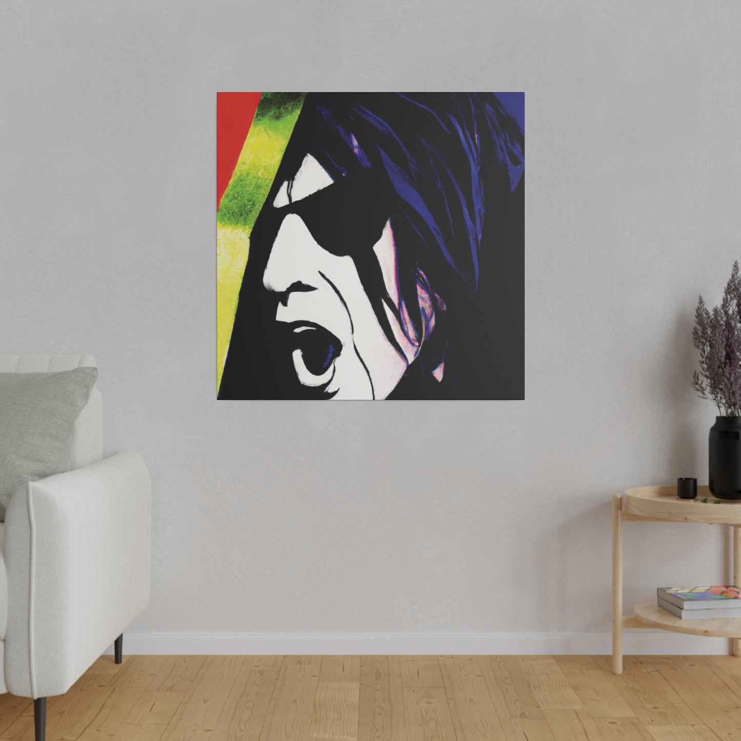 1890A - Rockstar Painting Print | Face | Abstract | Poster | Home Decor | Wall Art | Music Art | Canvas