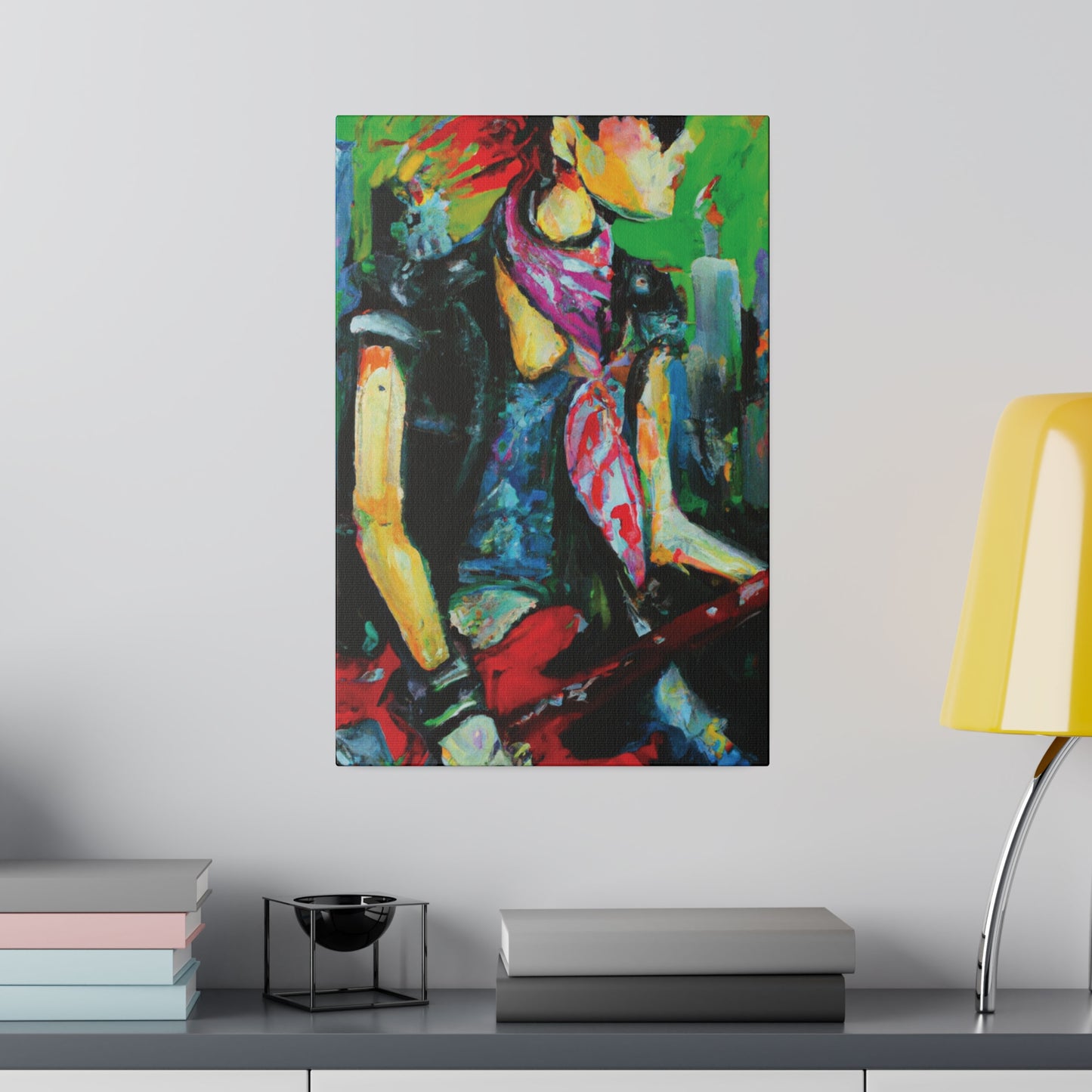 5198V - Rockstar Oil Painting Style Print | Poster | Home Decor | Wall Art | Music Art | Canvas