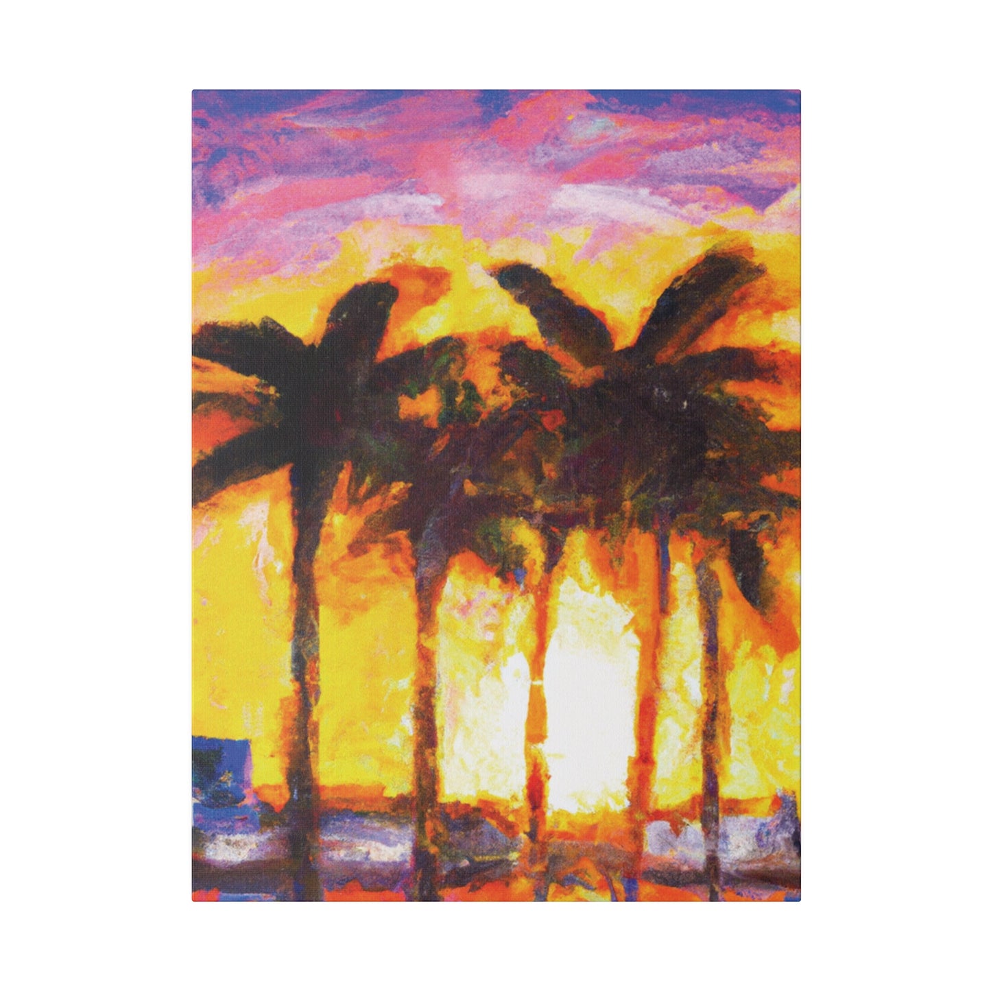 1535V - Miami Beach Sunset Painting Print | Miami | Beach | Sunset | Poster | Home Decor | Wall Art | Canvas