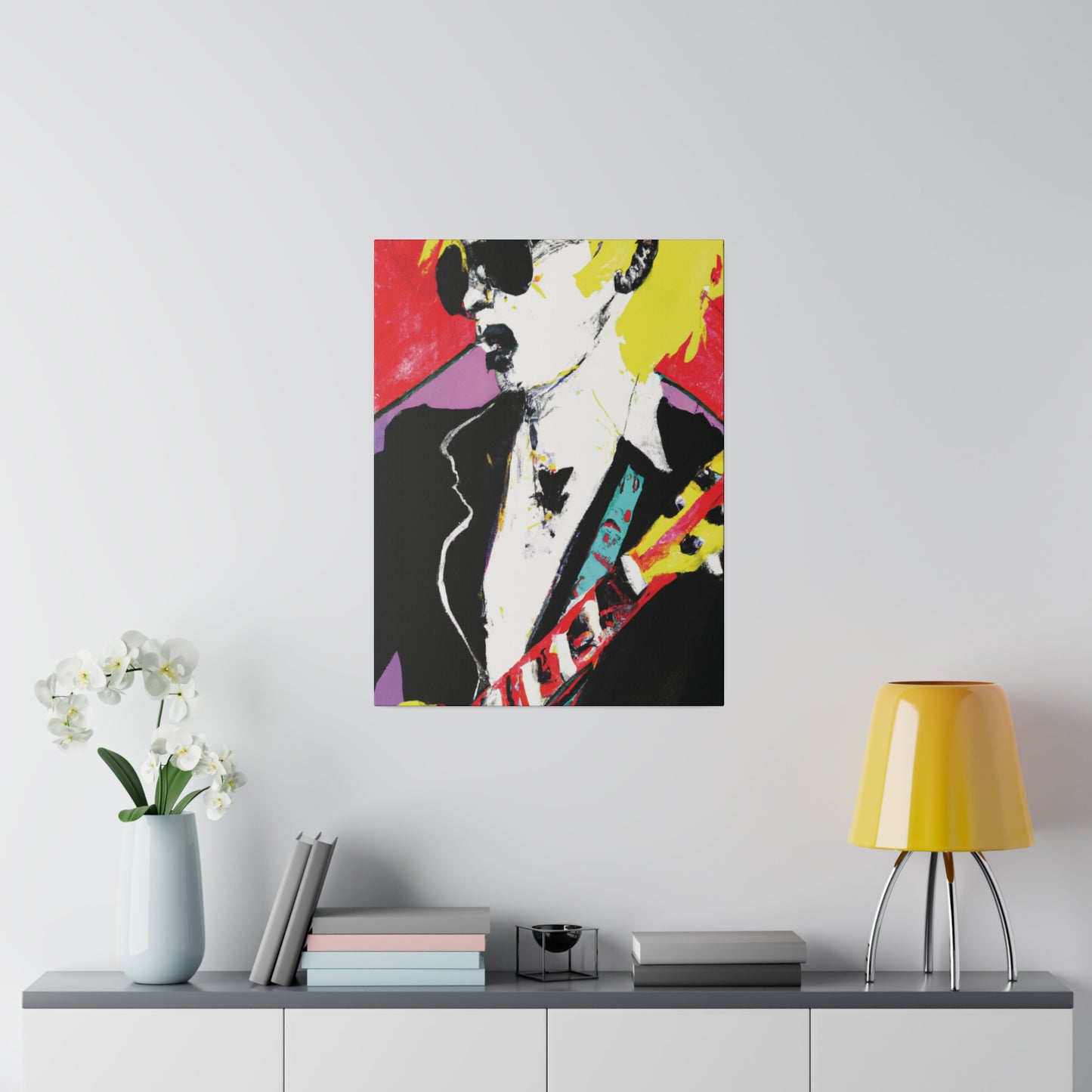 3073T - Rockstar Painting Print | Face | Abstract | Poster | Home Decor | Wall Art | Music Art | Canvas