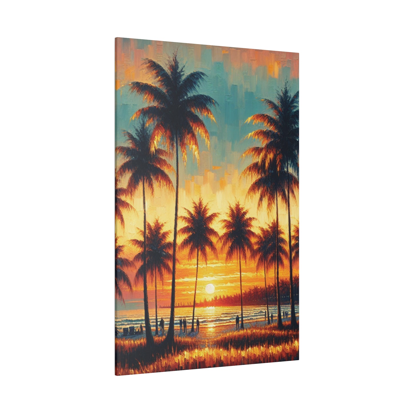 2753B - miami beach art, sunset background, ocean art work, beach art work, sunset designs, miami beach painting, miami beach print