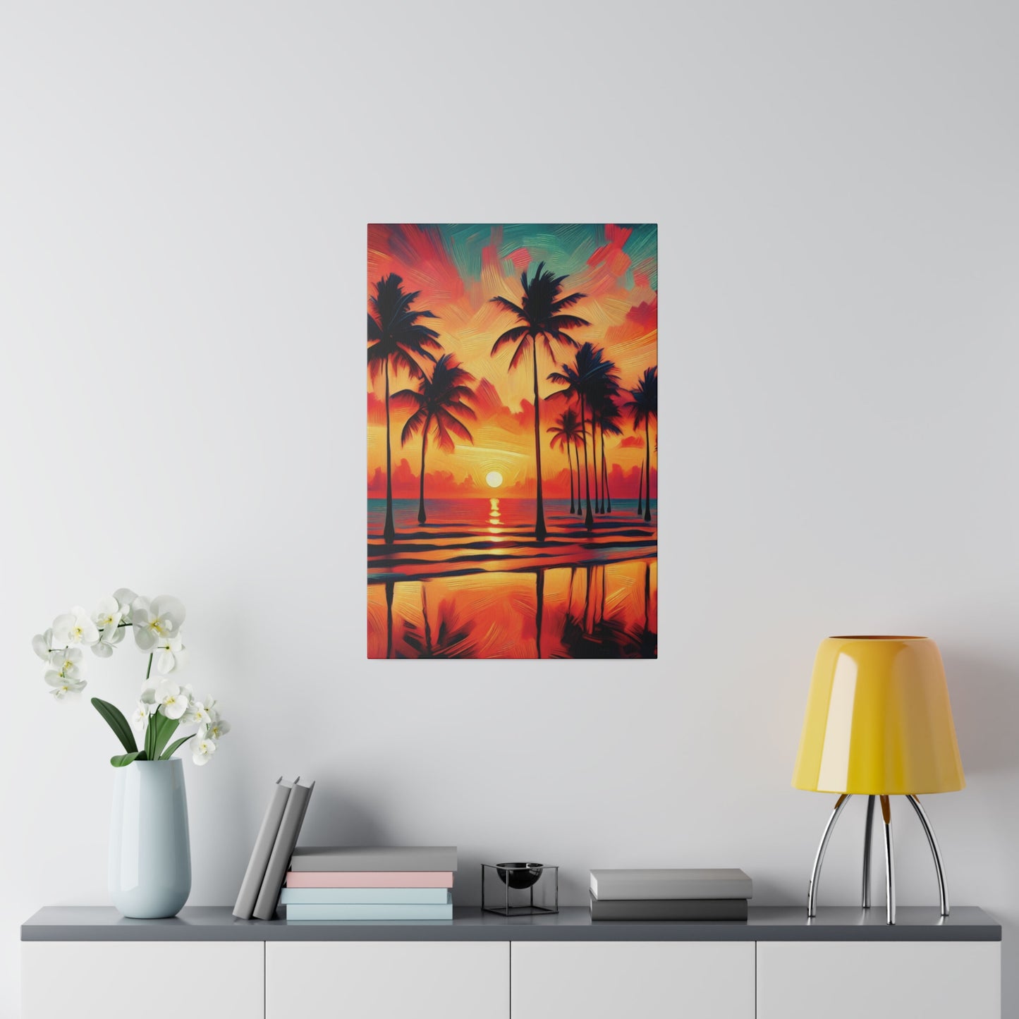 7346J - miami beach art, sunset background, ocean art work, beach art work, sunset designs, miami beach painting, miami beach print