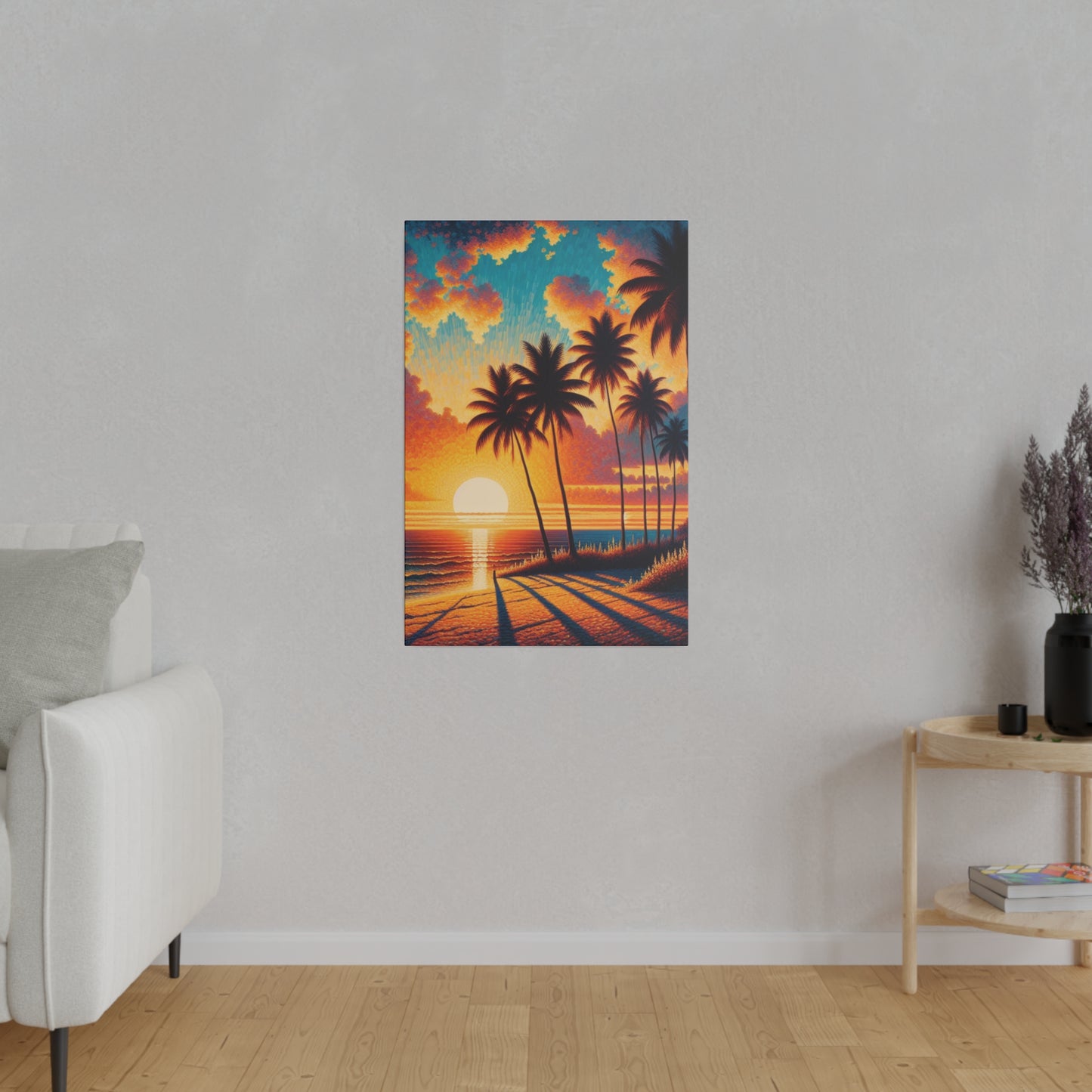 6923K - miami beach art, sunset background, ocean art work, beach art work, sunset designs, miami beach painting, miami beach print