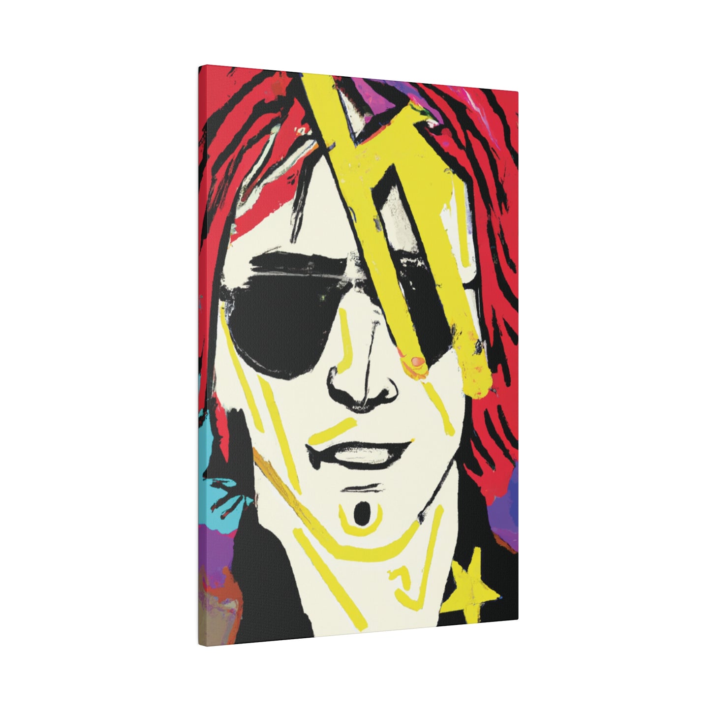 7106Z - Rockstar Painting Print | Face | Abstract | Poster | Home Decor | Wall Art | Music Art | Canvas