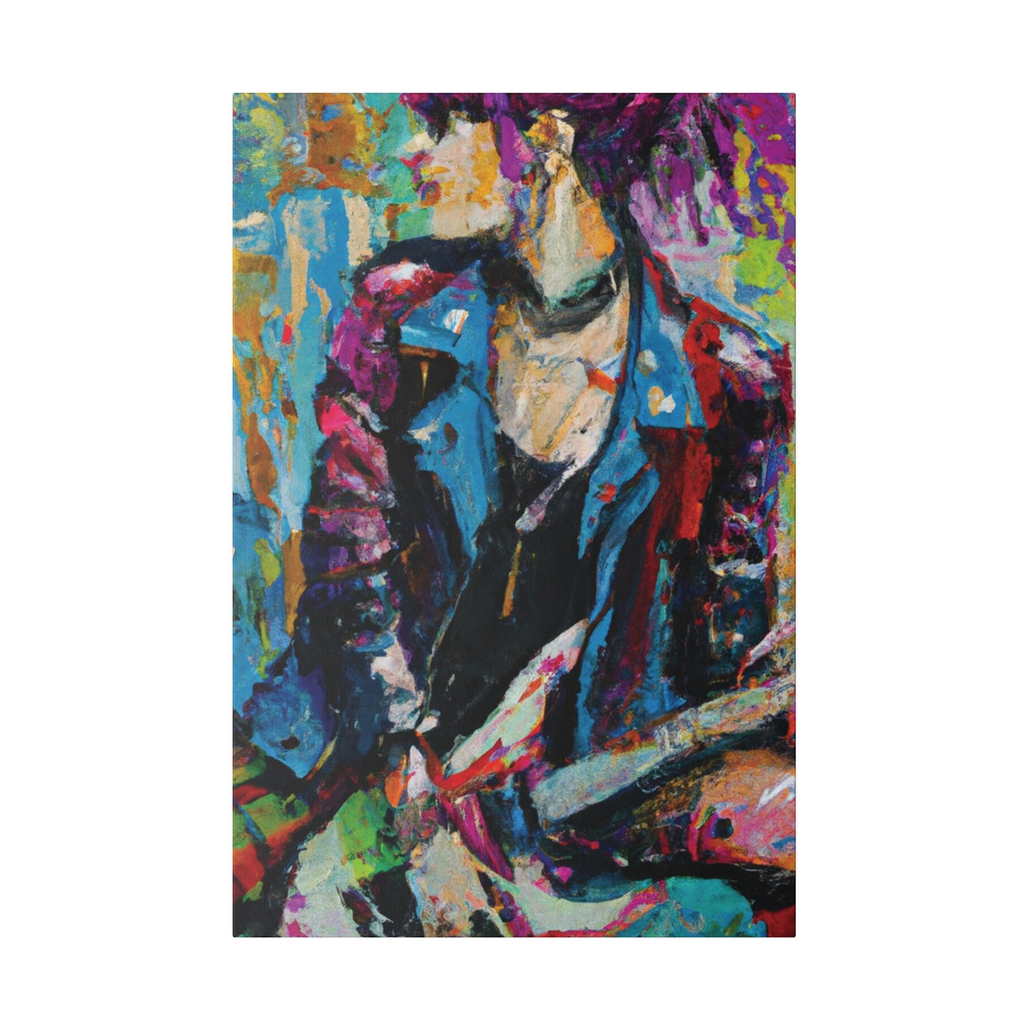 9653F - Rockstar Oil Painting Style Print | Poster | Home Decor | Wall Art | Music Art | Canvas