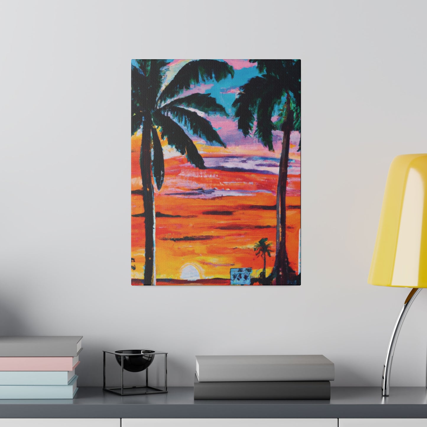 7358V - Miami Beach Sunset Painting Print | Miami | Beach | Sunset | Poster | Home Decor | Wall Art | Canvas