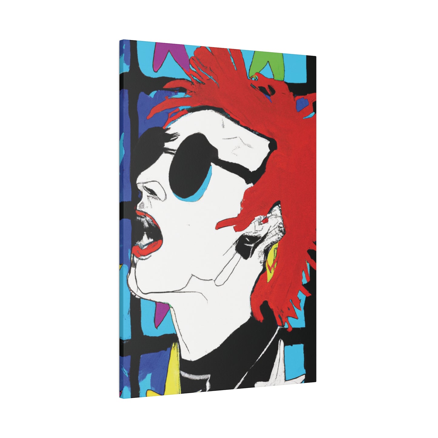 8537B - Rockstar Painting Print | Face | Abstract | Poster | Home Decor | Wall Art | Music Art | Canvas