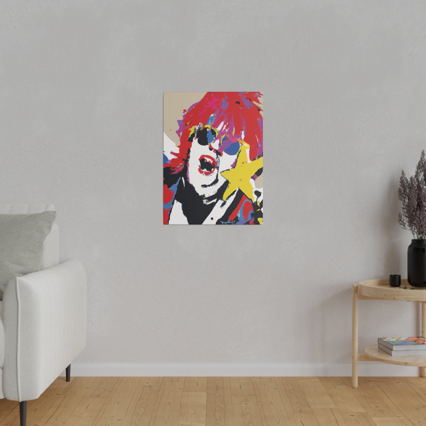 8717H - Rockstar Painting Print | Face | Abstract | Poster | Home Decor | Wall Art | Music Art | Canvas