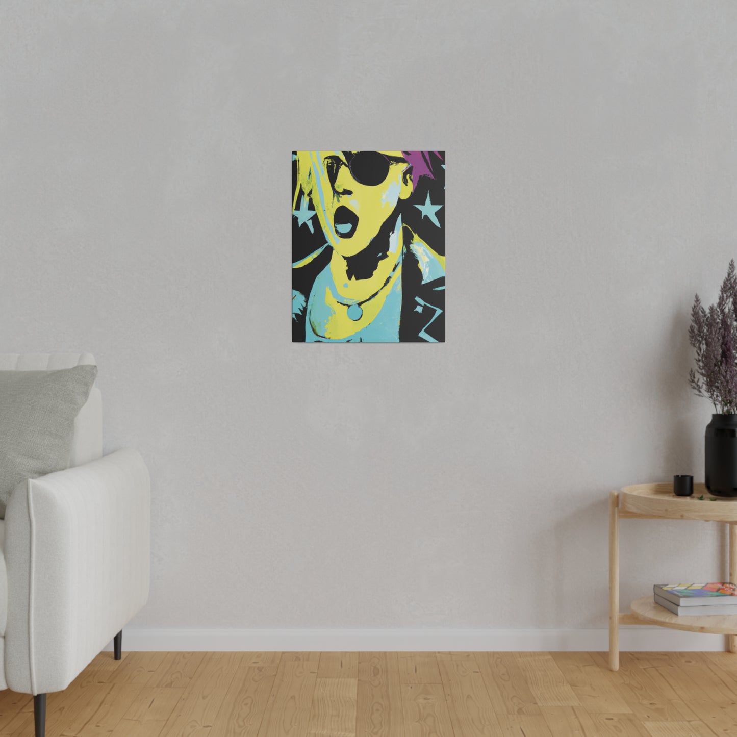 432K - Rockstar Painting Print | Face | Abstract | Poster | Home Decor | Wall Art | Music Art | Canvas