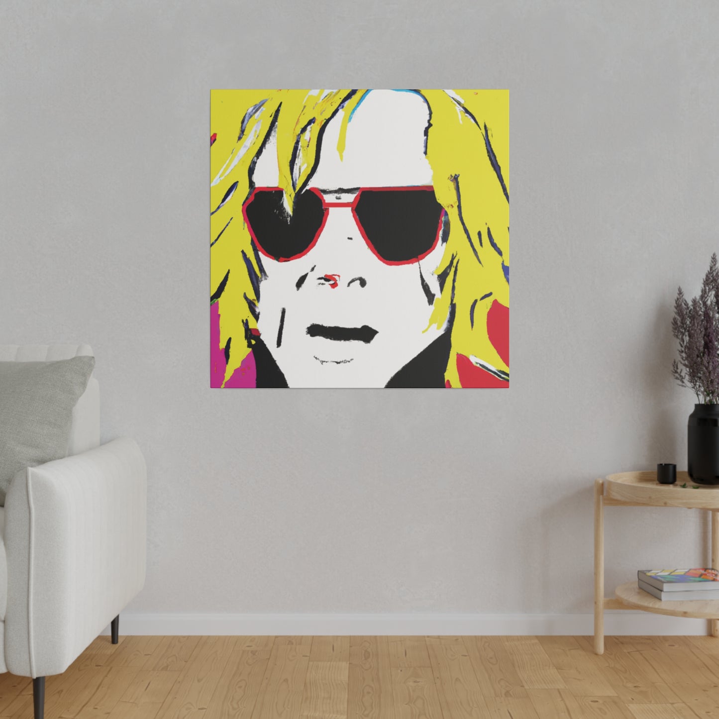 8476J - Rockstar Painting Print | Face | Abstract | Poster | Home Decor | Wall Art | Music Art | Canvas