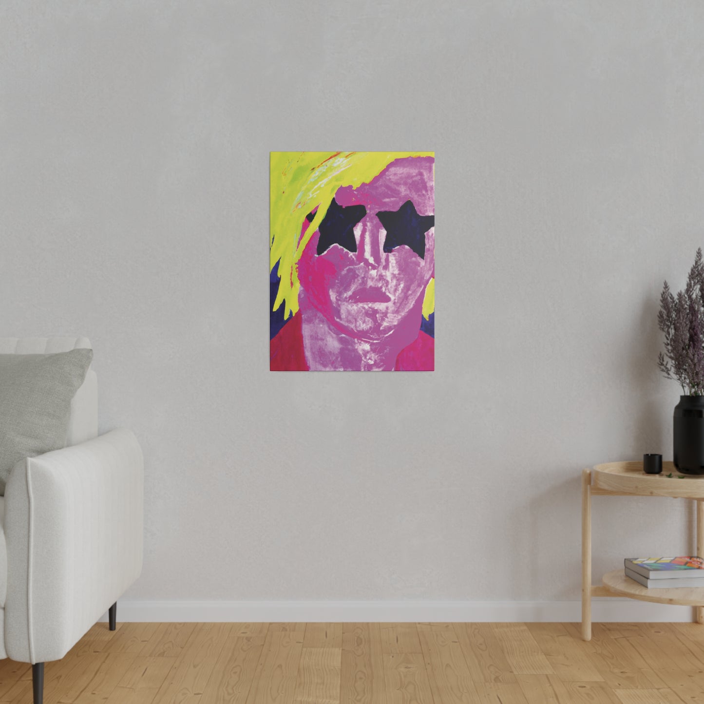 7563W - Rockstar Painting Print | Face | Abstract | Poster | Home Decor | Wall Art | Music Art | Canvas