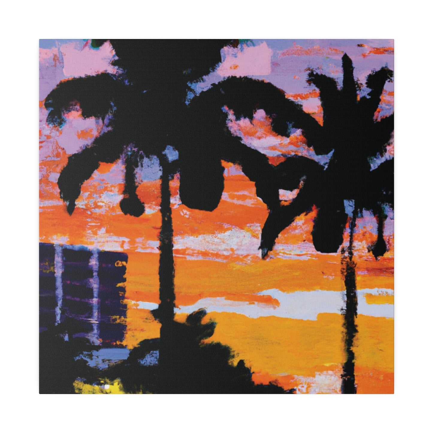 4756G - Miami Beach Sunset Painting Print | Miami | Beach | Sunset | Poster | Home Decor | Wall Art | Canvas
