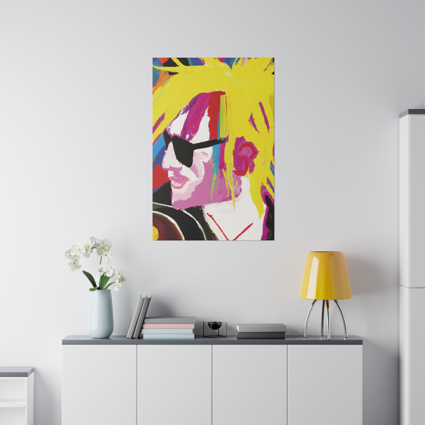 2694Y - Rockstar Painting Print | Face | Abstract | Poster | Home Decor | Wall Art | Music Art | Canvas