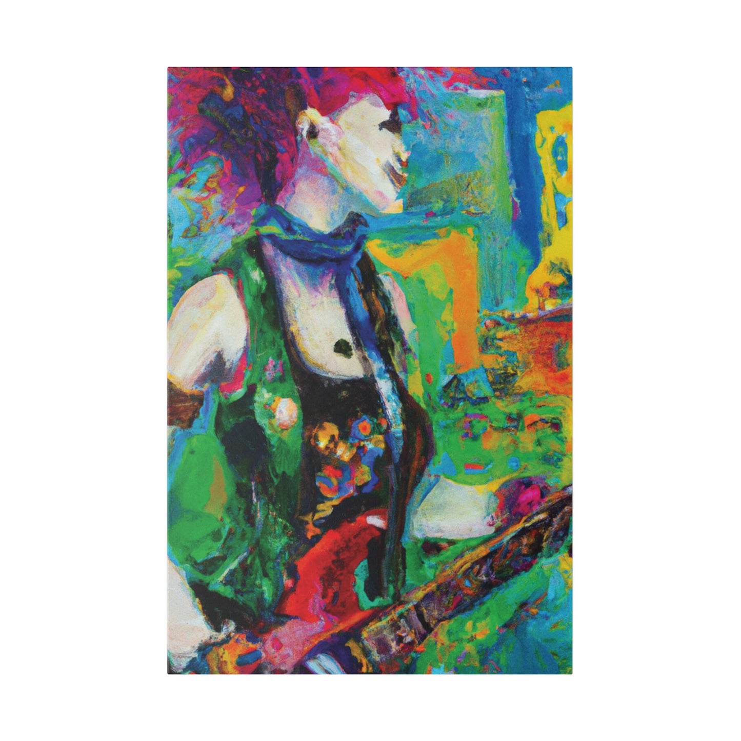 3467C - Rockstar Oil Painting Style Print | Poster | Home Decor | Wall Art | Music Art | Canvas