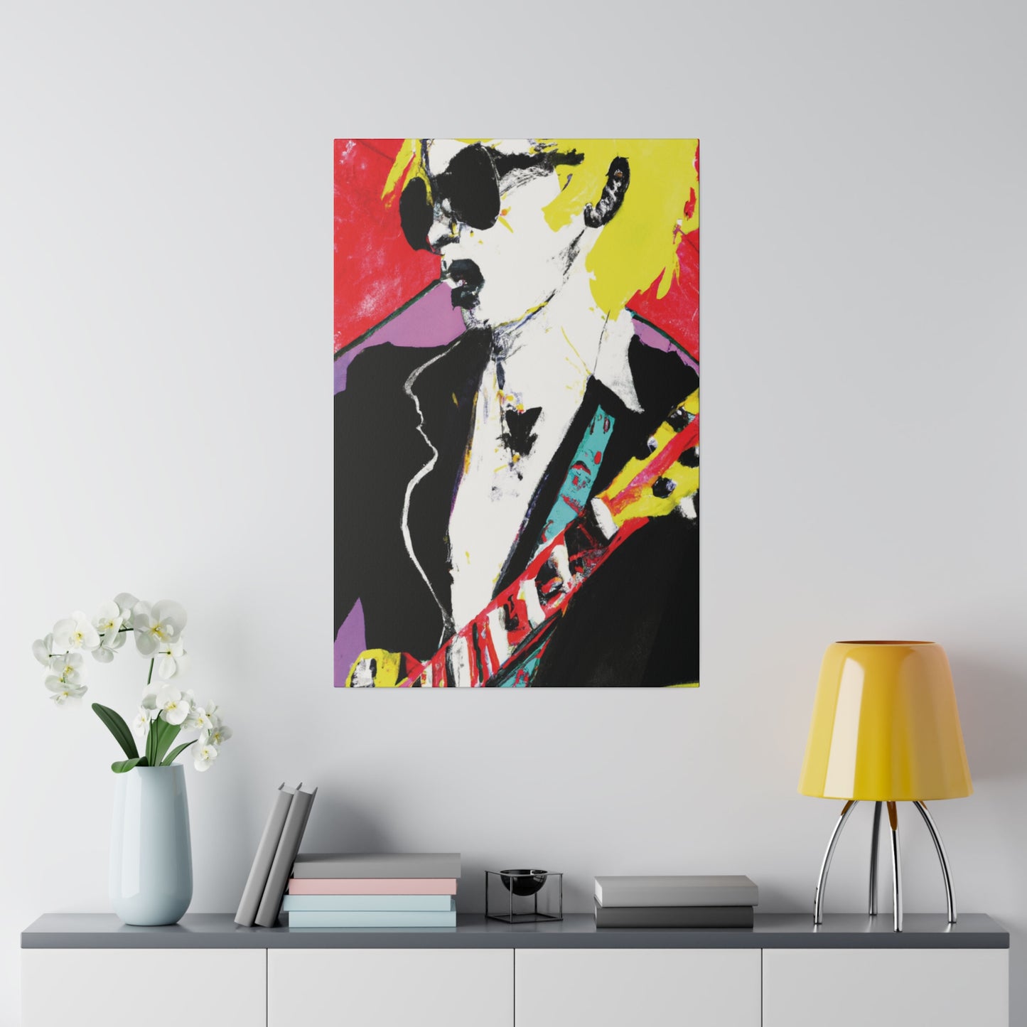 3073T - Rockstar Painting Print | Face | Abstract | Poster | Home Decor | Wall Art | Music Art | Canvas