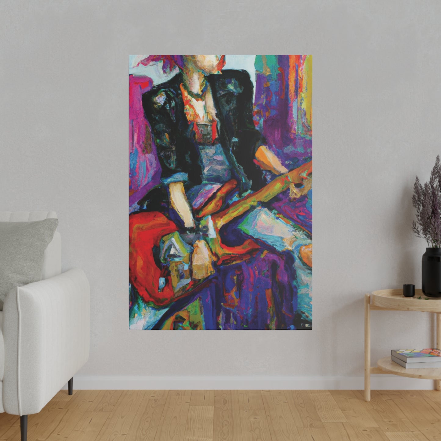 6268K - Rockstar Oil Painting Style Print | Poster | Home Decor | Wall Art | Music Art | Canvas