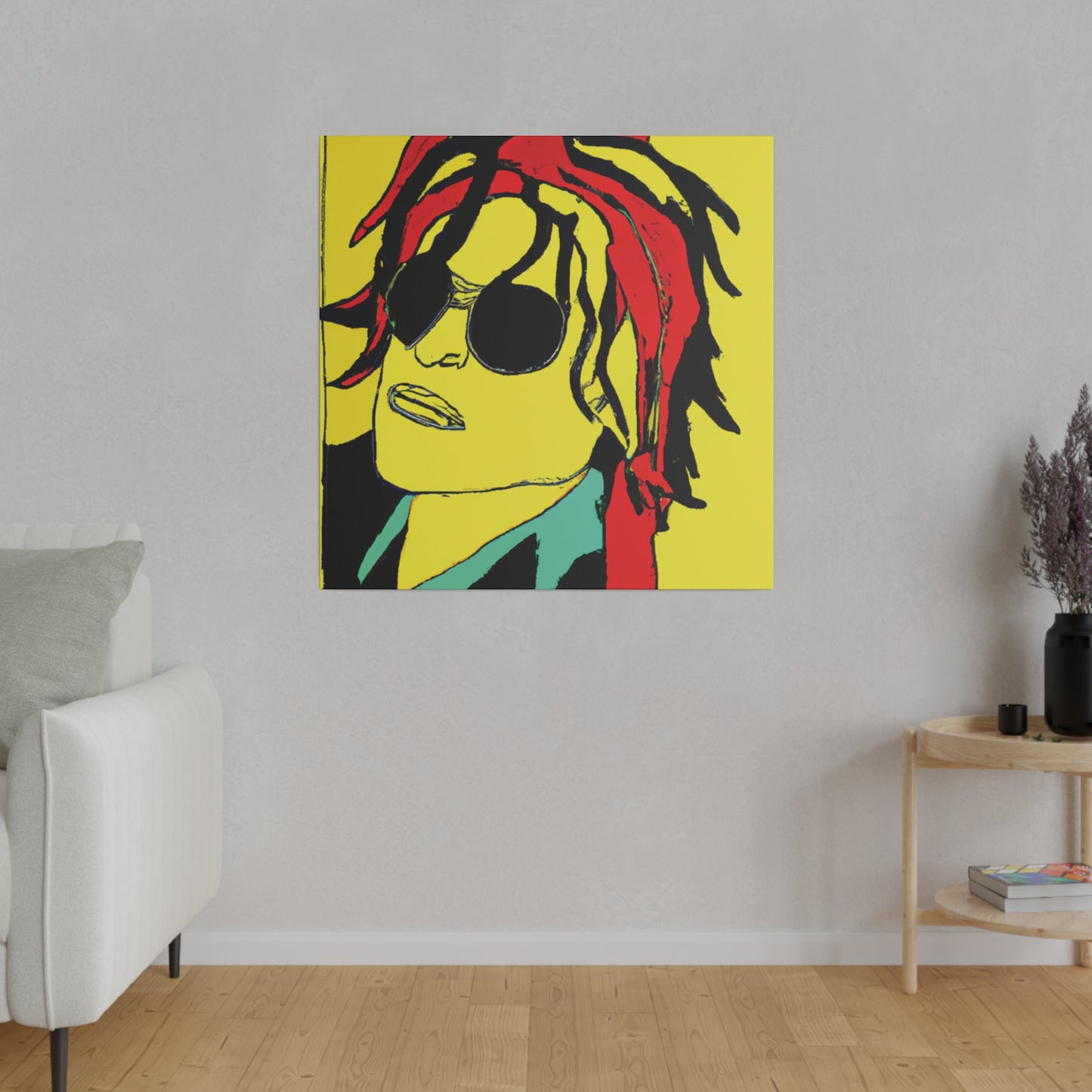 4551W - Rockstar Painting Print | Face | Abstract | Poster | Home Decor | Wall Art | Music Art | Canvas