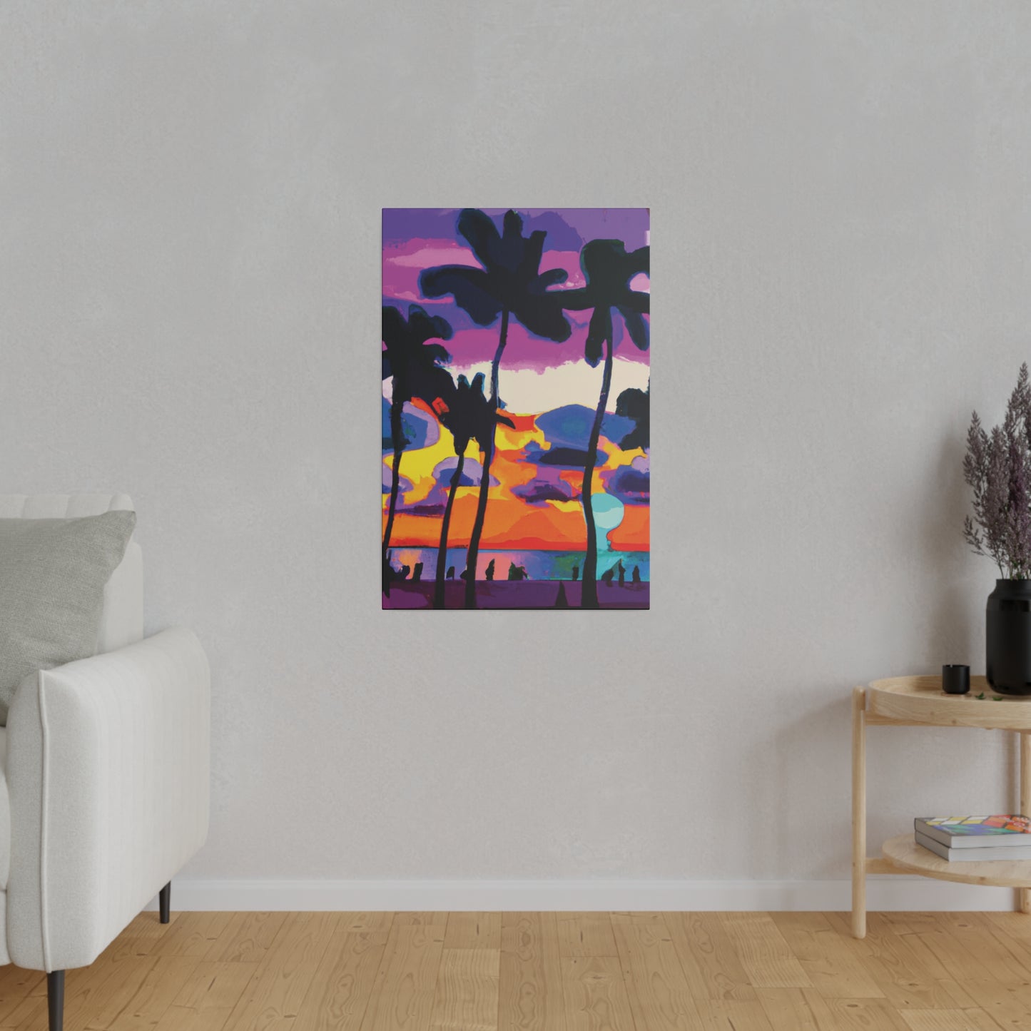 7455H - Miami Beach Sunset Painting Print | Miami | Beach | Sunset | Poster | Home Decor | Wall Art | Canvas
