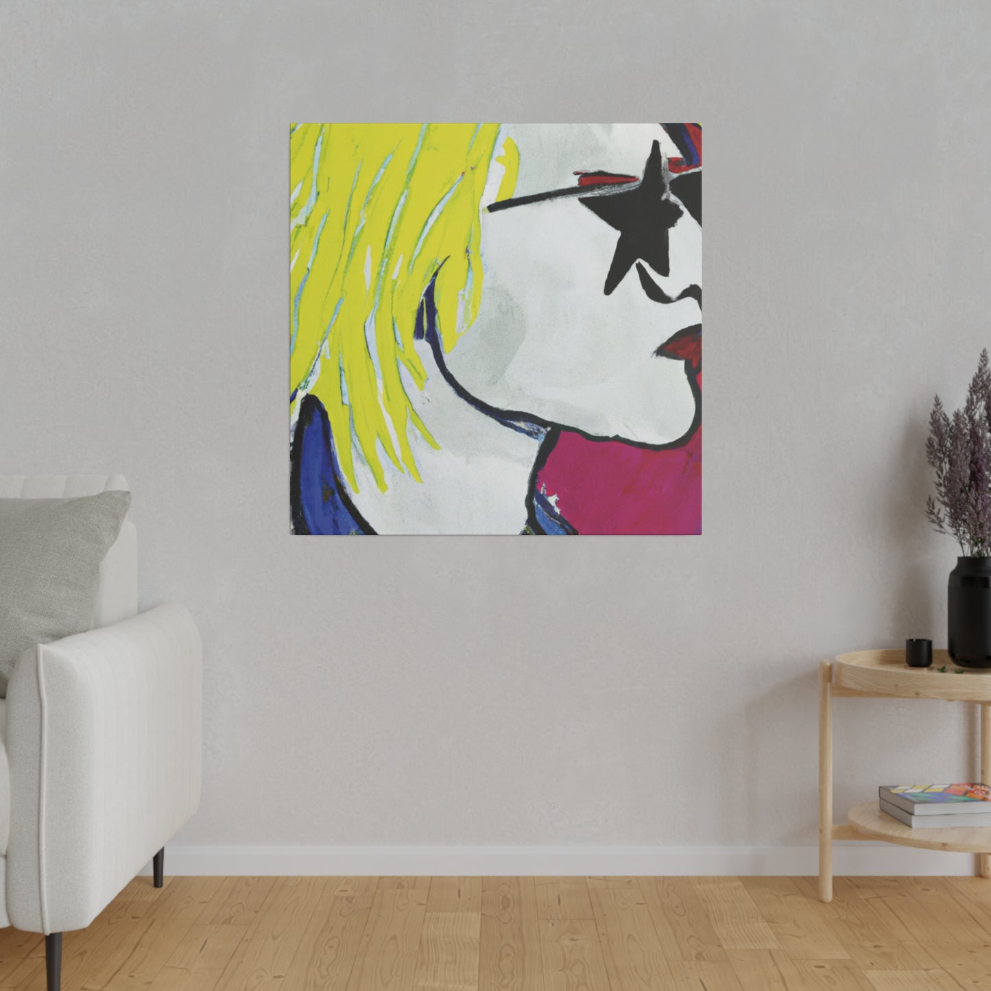 9373P - Rockstar Painting Print | Face | Abstract | Poster | Home Decor | Wall Art | Music Art | Canvas