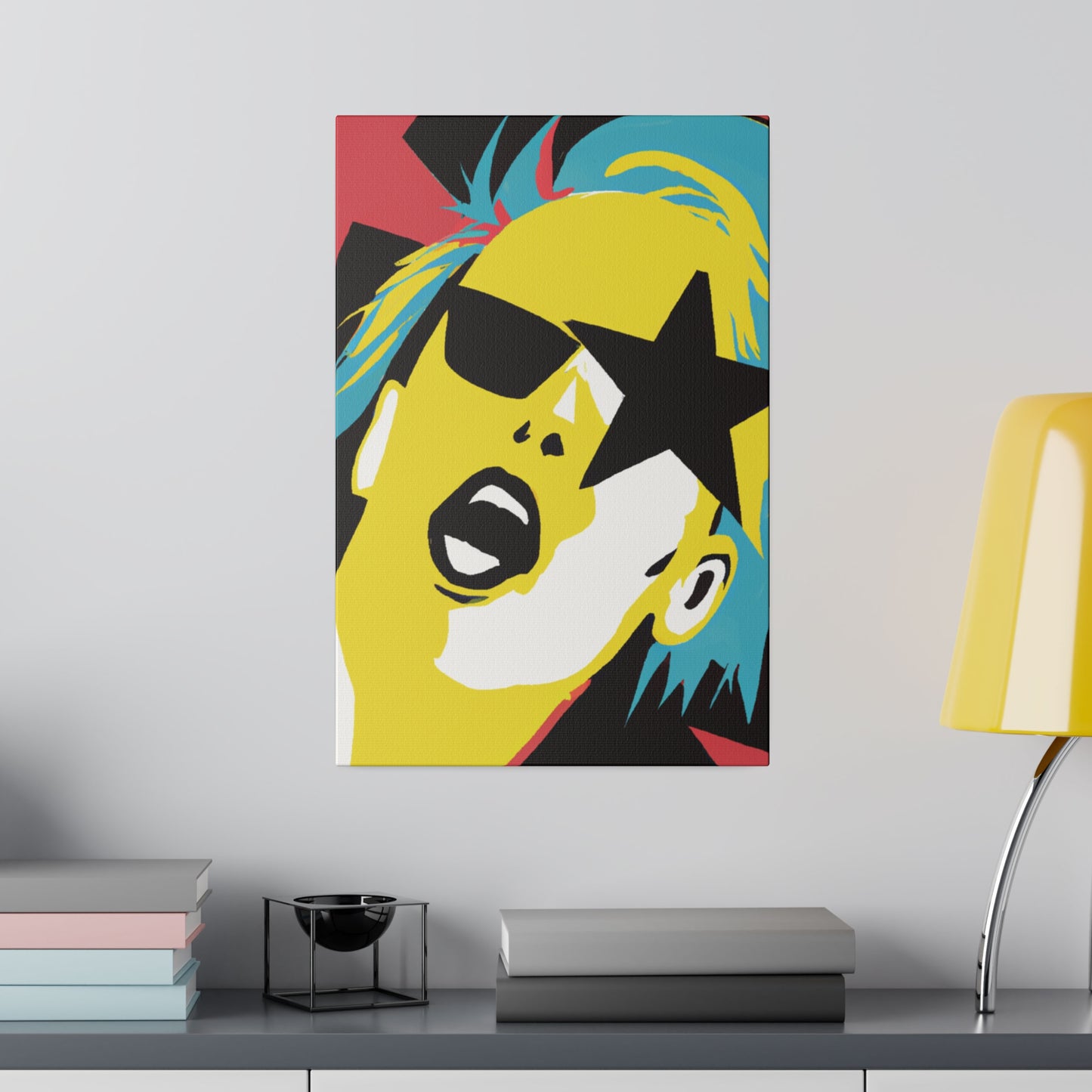 3688R - Rockstar Painting Print | Face | Abstract | Poster | Home Decor | Wall Art | Music Art | Canvas