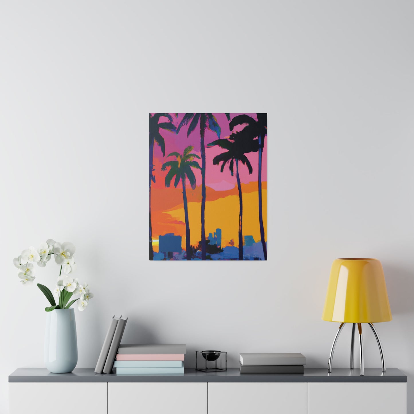 3546F - Miami Beach Sunset Painting Print | Miami | Beach | Sunset | Poster | Home Decor | Wall Art | Canvas