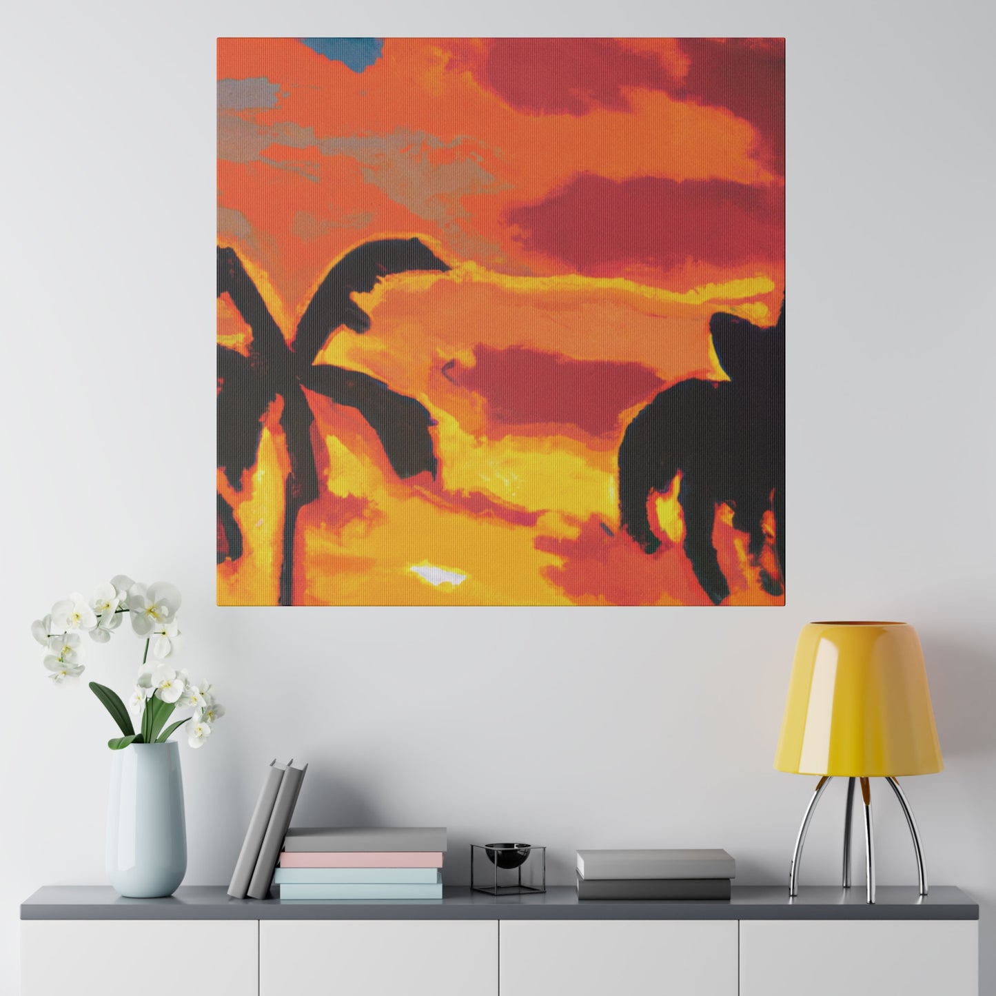 497L - Miami Beach Sunset Painting Print | Miami | Beach | Sunset | Poster | Home Decor | Wall Art | Canvas