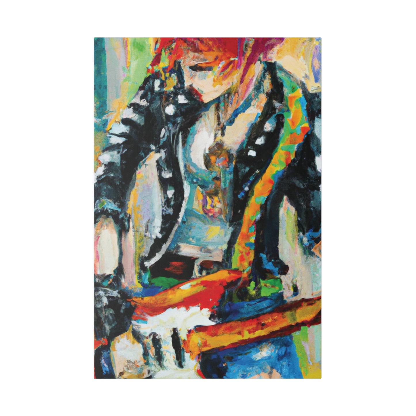 7581U - Rockstar Oil Painting Style Print | Poster | Home Decor | Wall Art | Music Art | Canvas