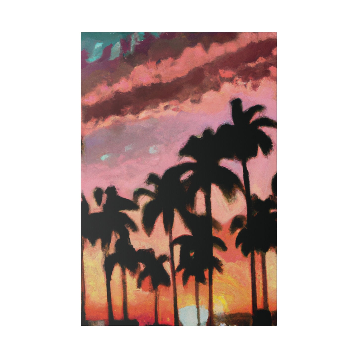 8559Q - Miami Beach Sunset Painting Print | Miami | Beach | Sunset | Poster | Home Decor | Wall Art | Canvas