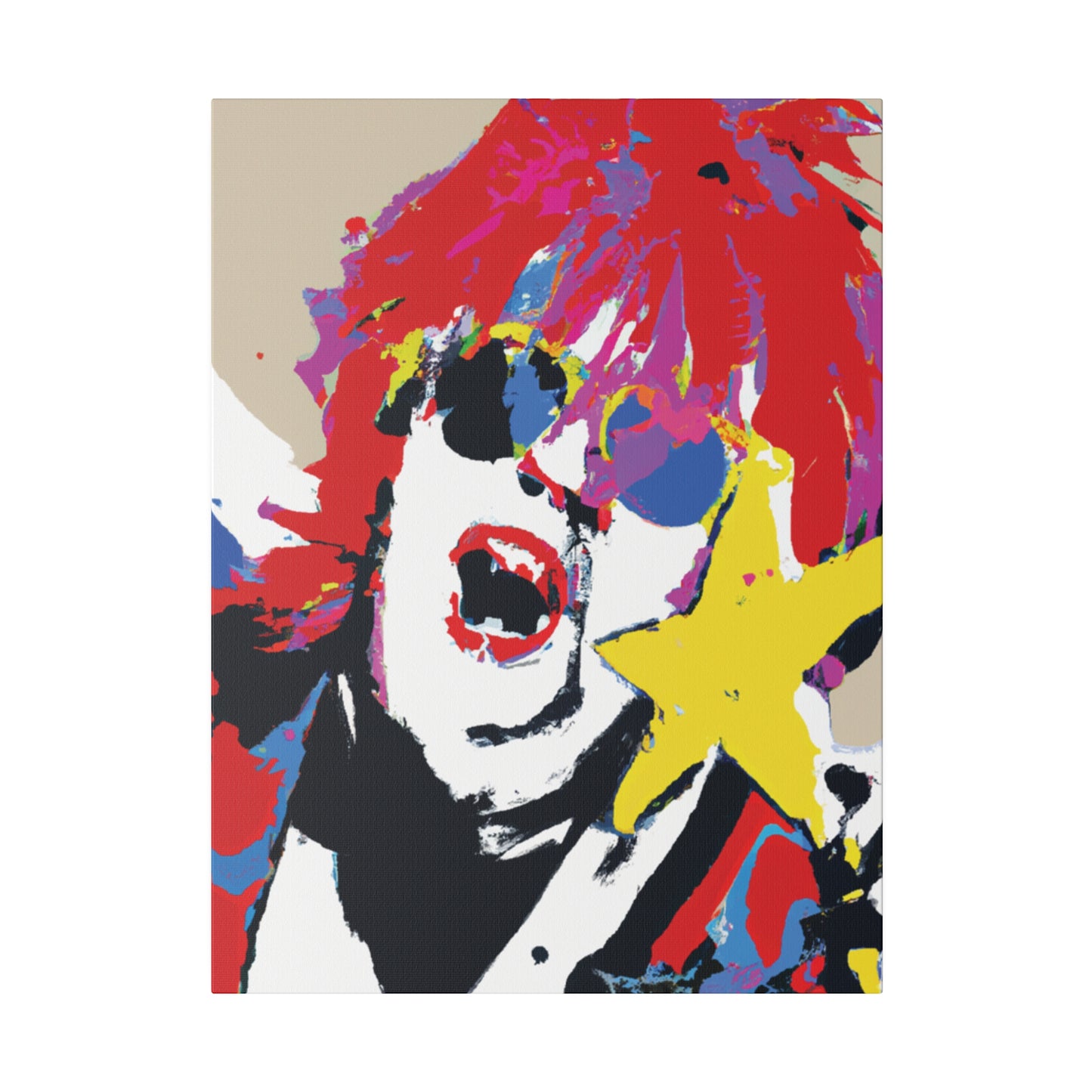 8717H - Rockstar Painting Print | Face | Abstract | Poster | Home Decor | Wall Art | Music Art | Canvas