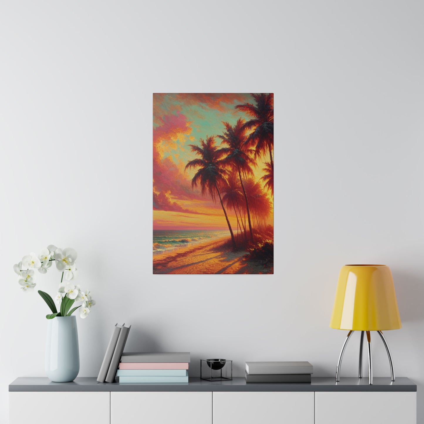 2846J - miami beach art, sunset background, ocean art work, beach art work, sunset designs, miami beach painting, miami beach print