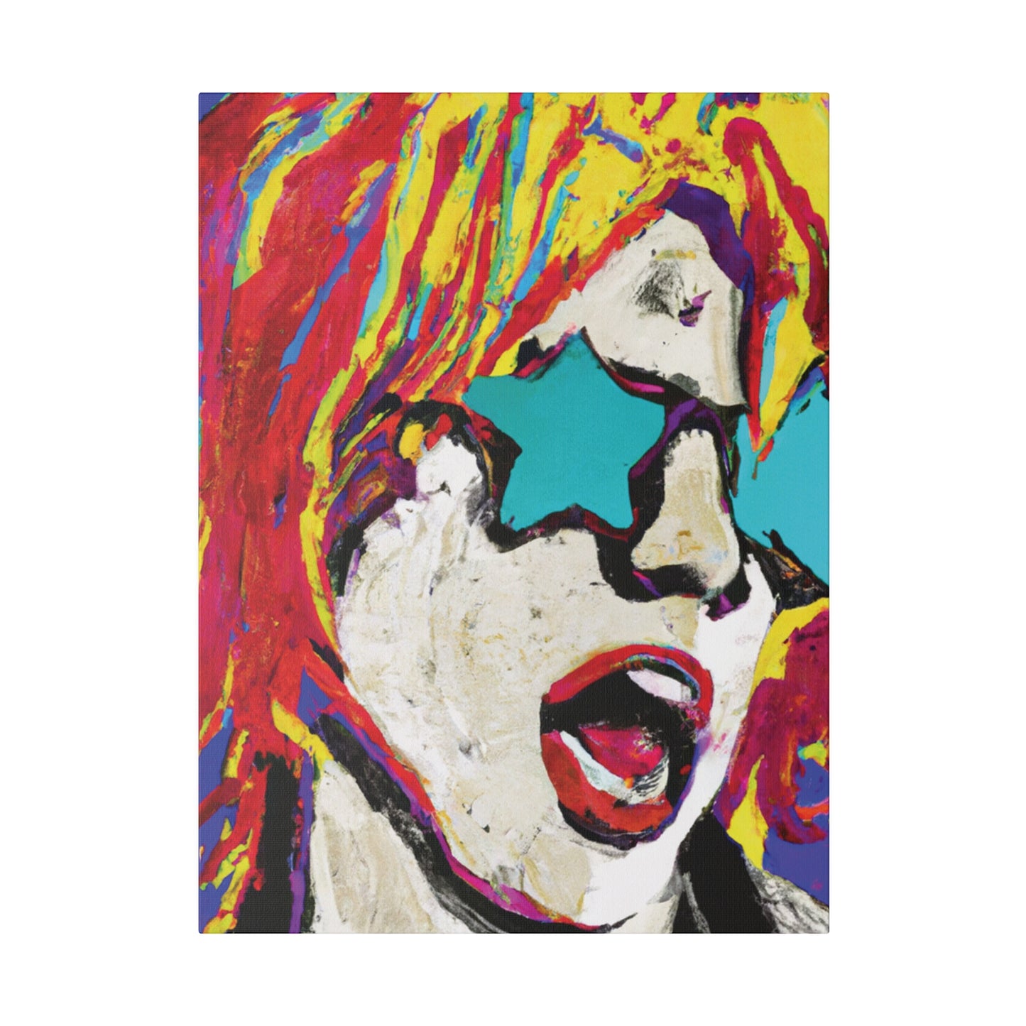 8876G - Rockstar Painting Print | Face | Abstract | Poster | Home Decor | Wall Art | Music Art | Canvas