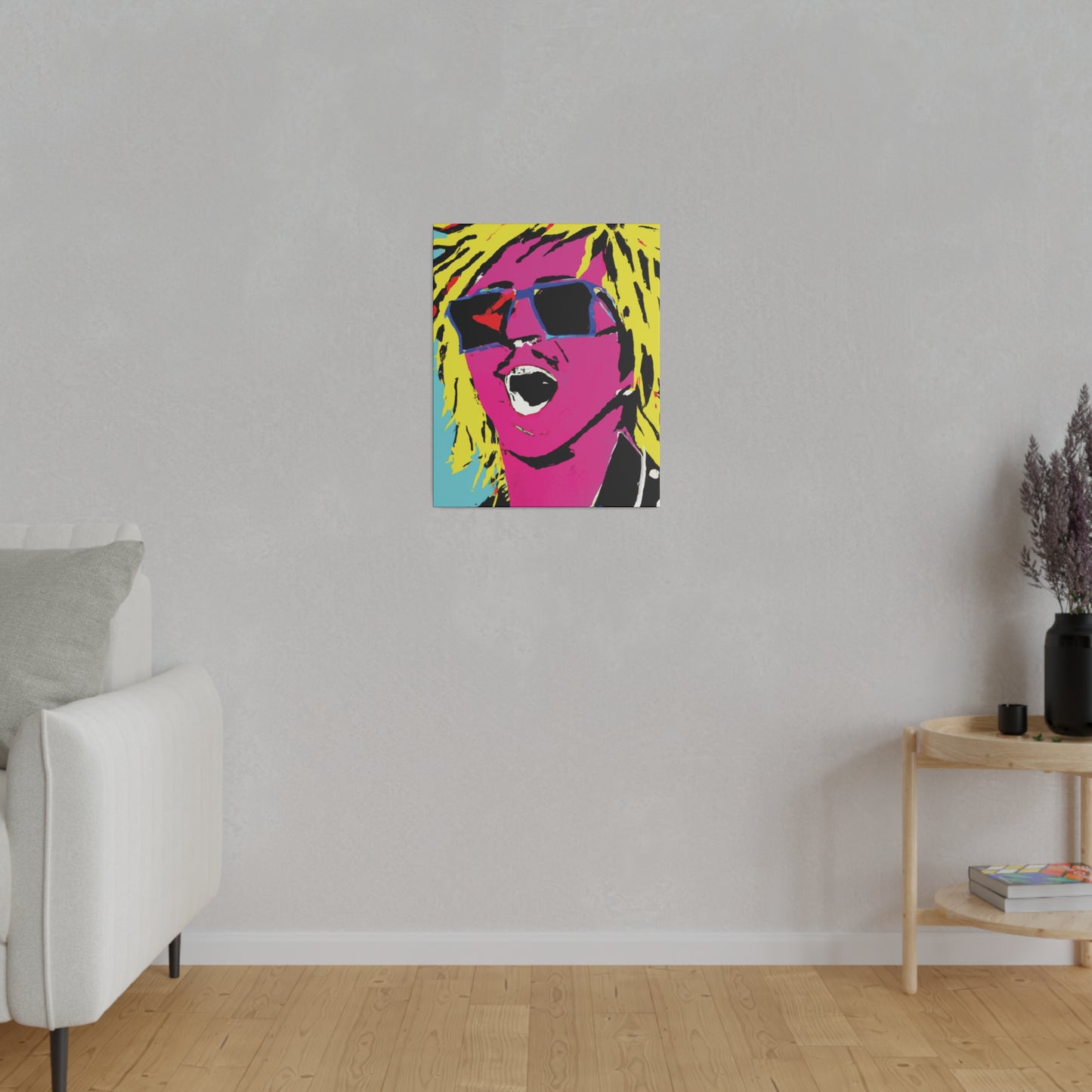 8376W - Rockstar Painting Print | Face | Abstract | Poster | Home Decor | Wall Art | Music Art | Canvas