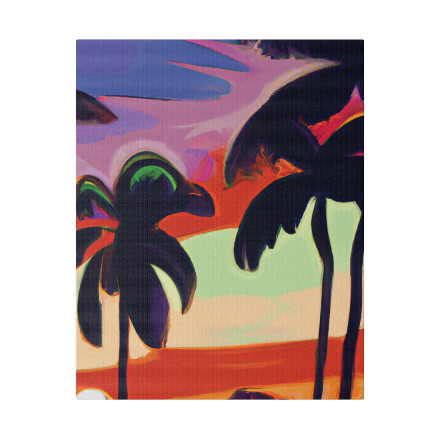 4438V - Miami Beach Sunset Painting Print | Miami | Beach | Sunset | Poster | Home Decor | Wall Art | Canvas