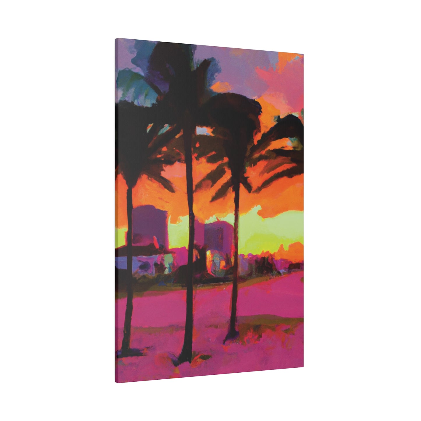 4596G - Miami Beach Sunset Painting Print | Miami | Beach | Sunset | Poster | Home Decor | Wall Art | Canvas