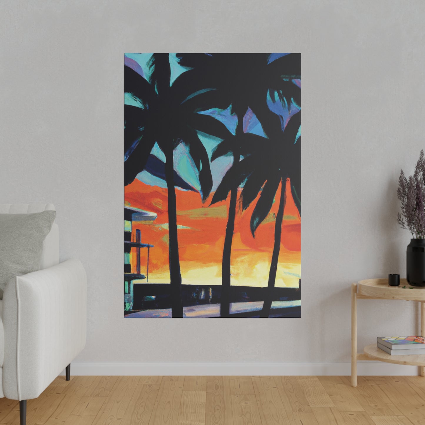 4567W - Miami Beach Sunset Painting Print | Miami | Beach | Sunset | Poster | Home Decor | Wall Art | Canvas