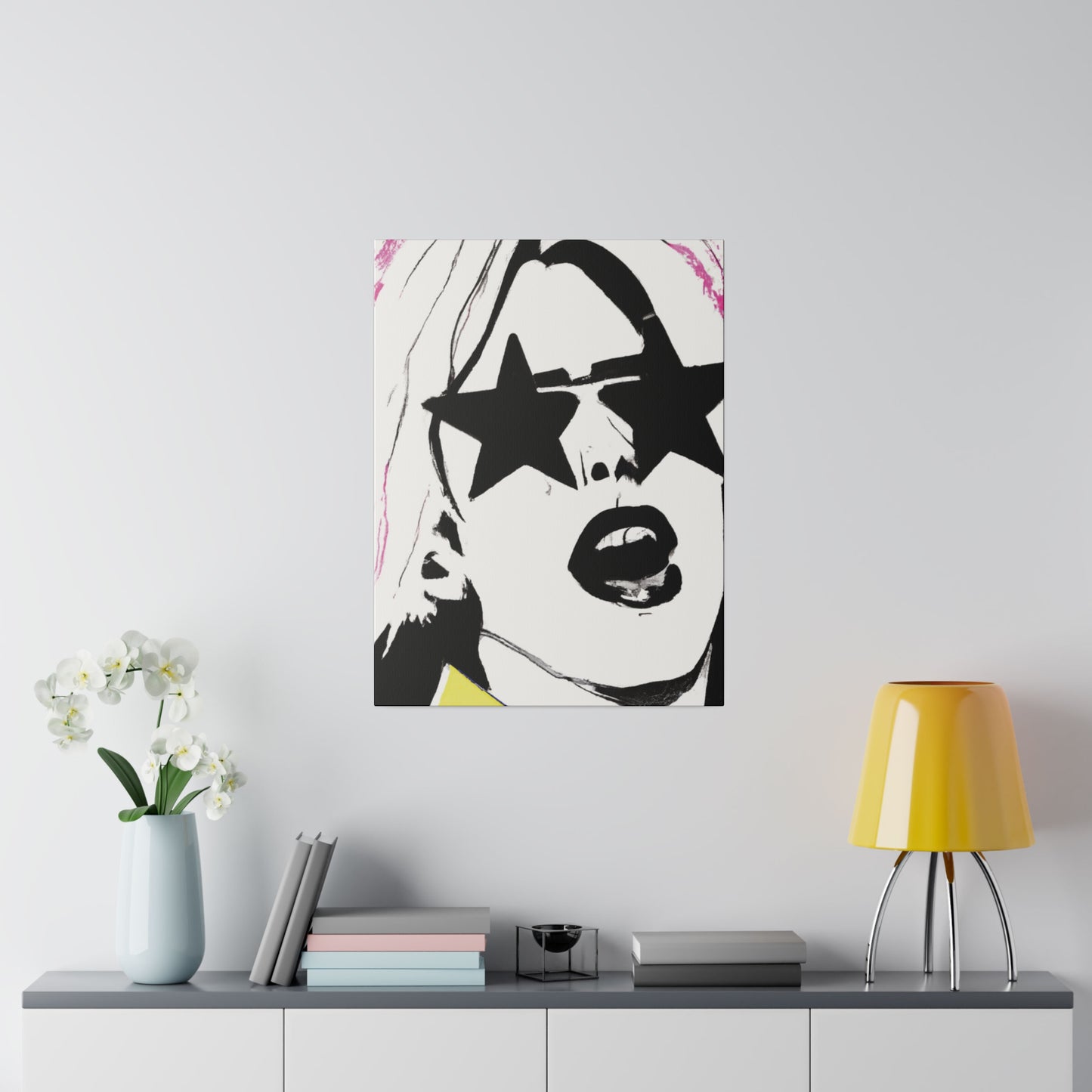 9438E - Rockstar Painting Print | Face | Abstract | Poster | Home Decor | Wall Art | Music Art | Canvas