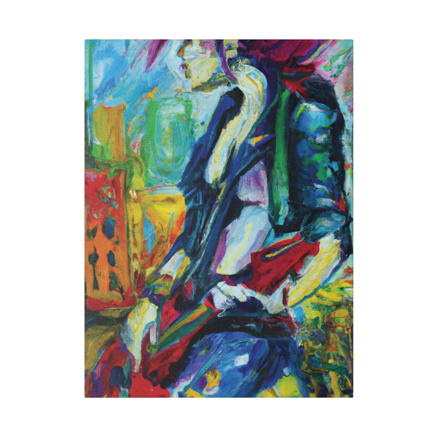 298T - Rockstar Oil Painting Style Print | Poster | Home Decor | Wall Art | Music Art | Canvas