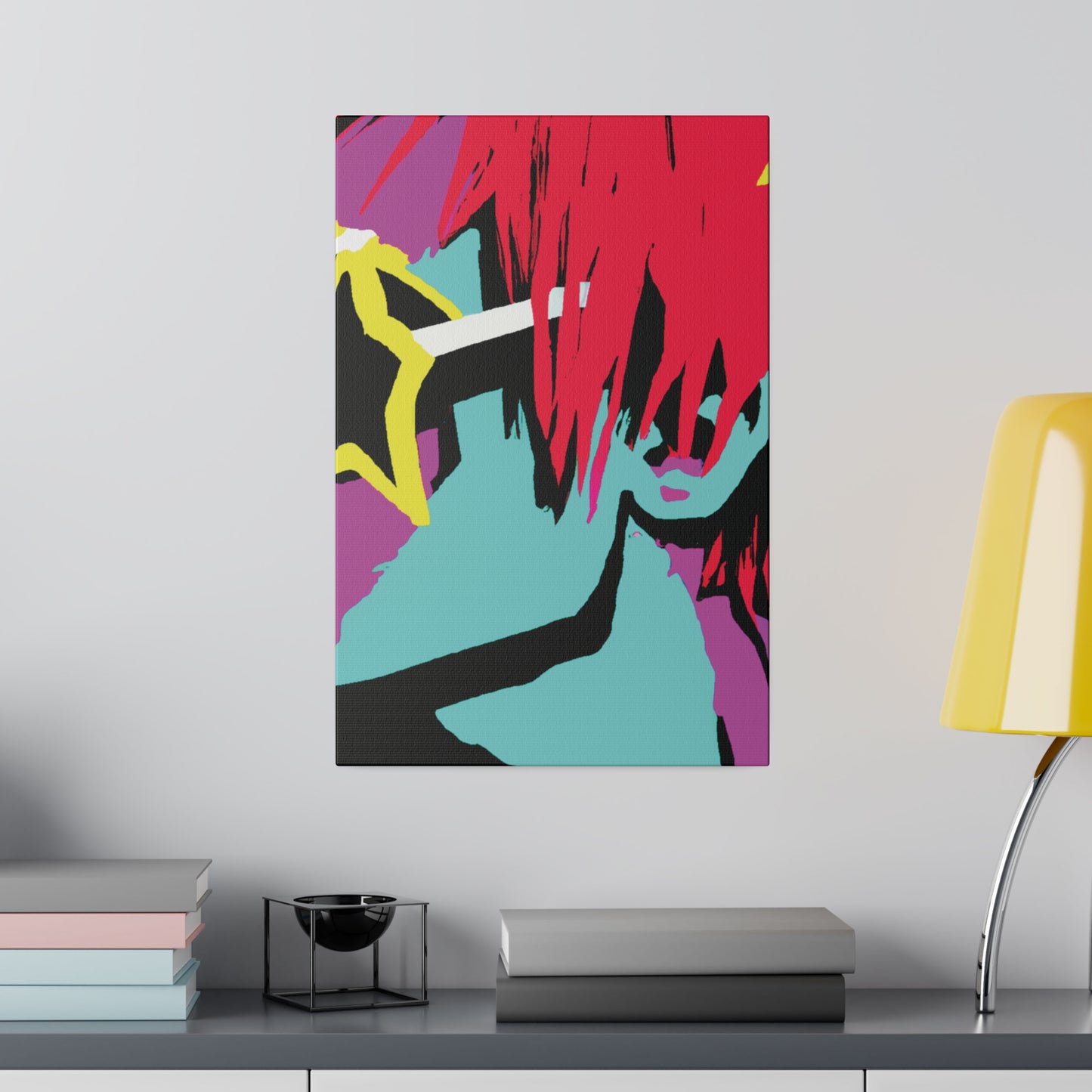 8877T - Rockstar Painting Print | Face | Abstract | Poster | Home Decor | Wall Art | Music Art | Canvas