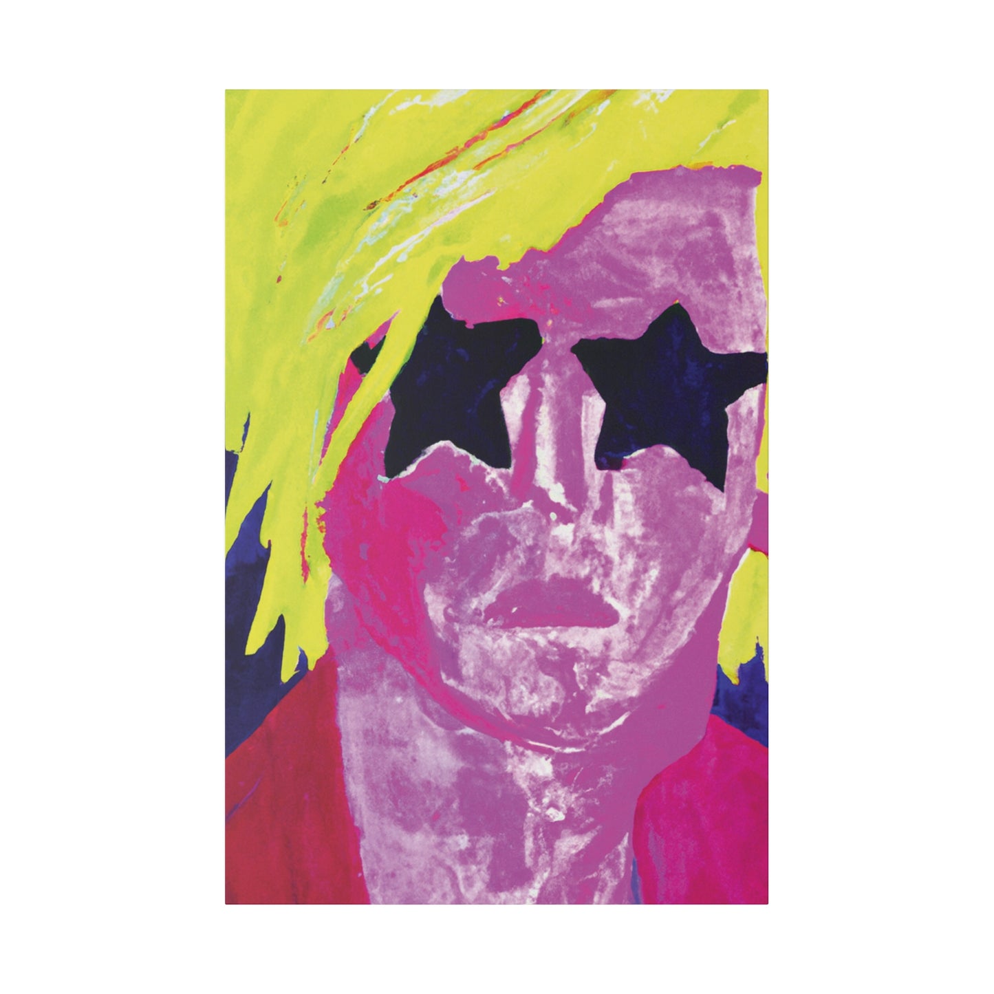 7563W - Rockstar Painting Print | Face | Abstract | Poster | Home Decor | Wall Art | Music Art | Canvas