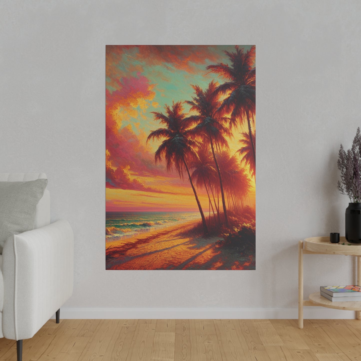 2846J - miami beach art, sunset background, ocean art work, beach art work, sunset designs, miami beach painting, miami beach print