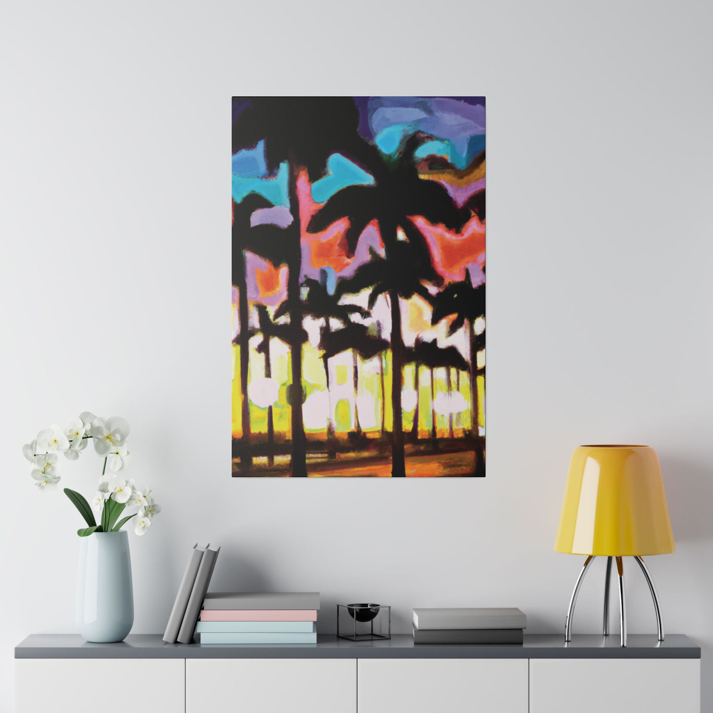 8596C - Miami Beach Sunset Painting Print | Miami | Beach | Sunset | Poster | Home Decor | Wall Art | Canvas