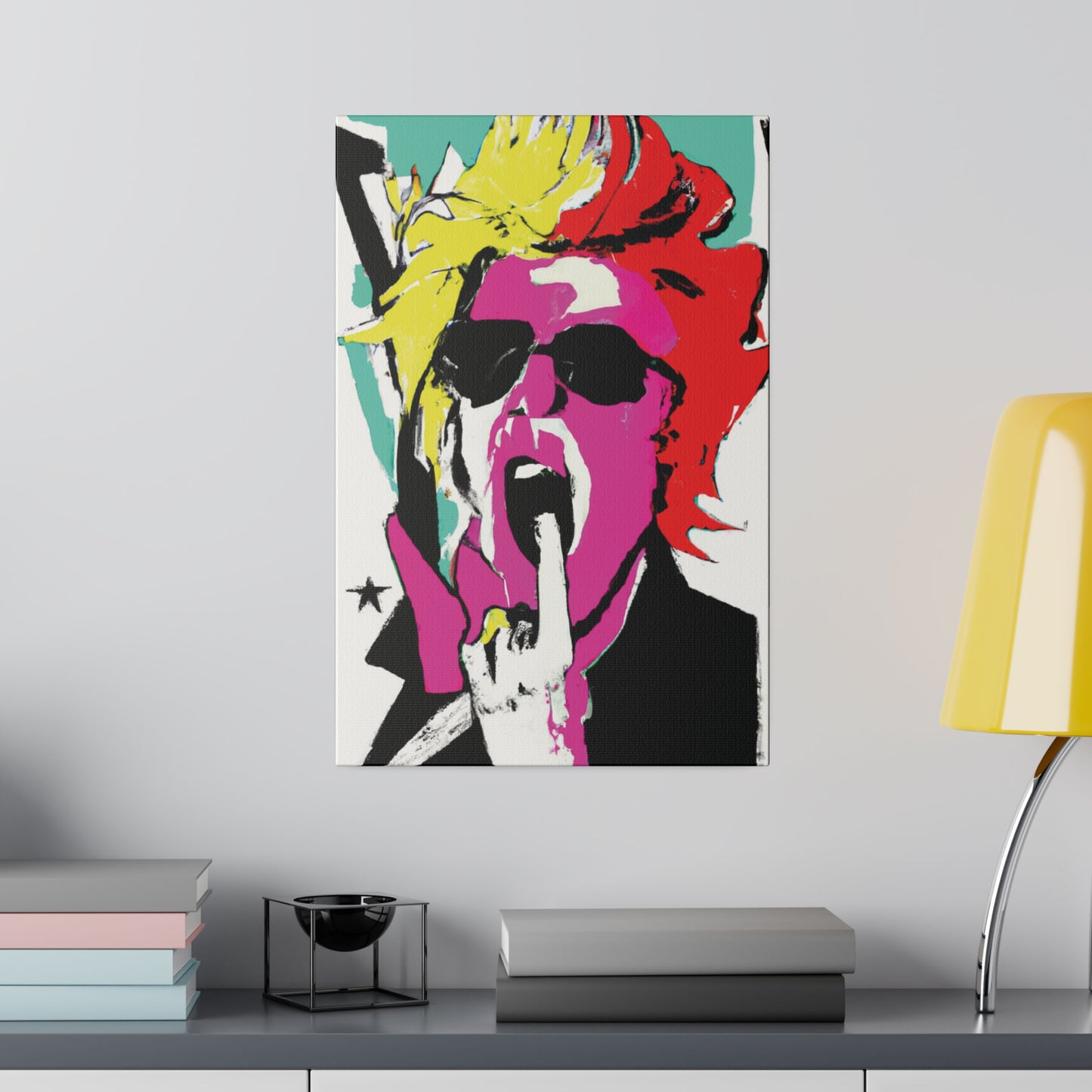 4598A - Rockstar Painting Print | Face | Abstract | Poster | Home Decor | Wall Art | Music Art | Canvas