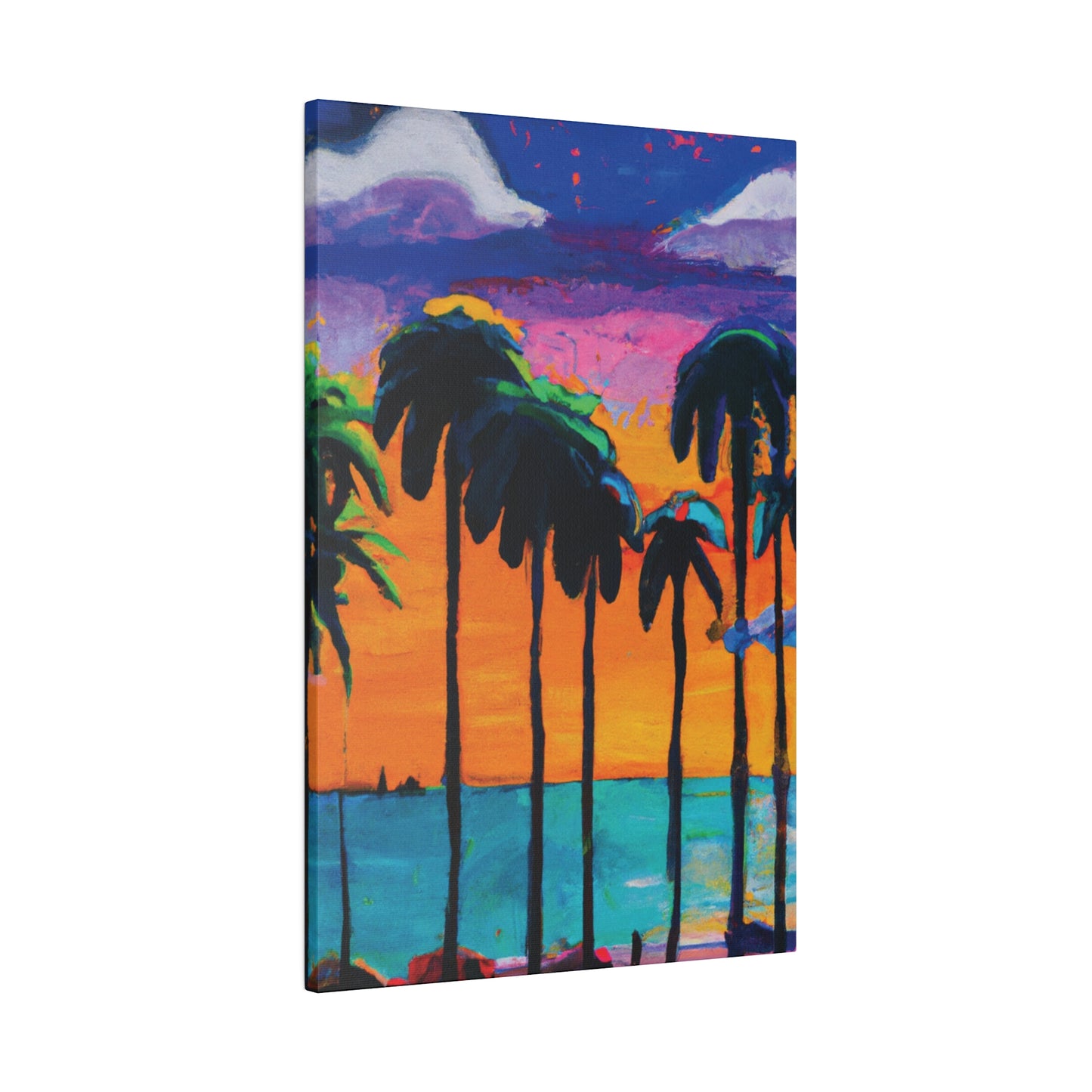 9331M - Miami Beach Sunset Painting Print | Miami | Beach | Sunset | Poster | Home Decor | Wall Art | Canvas