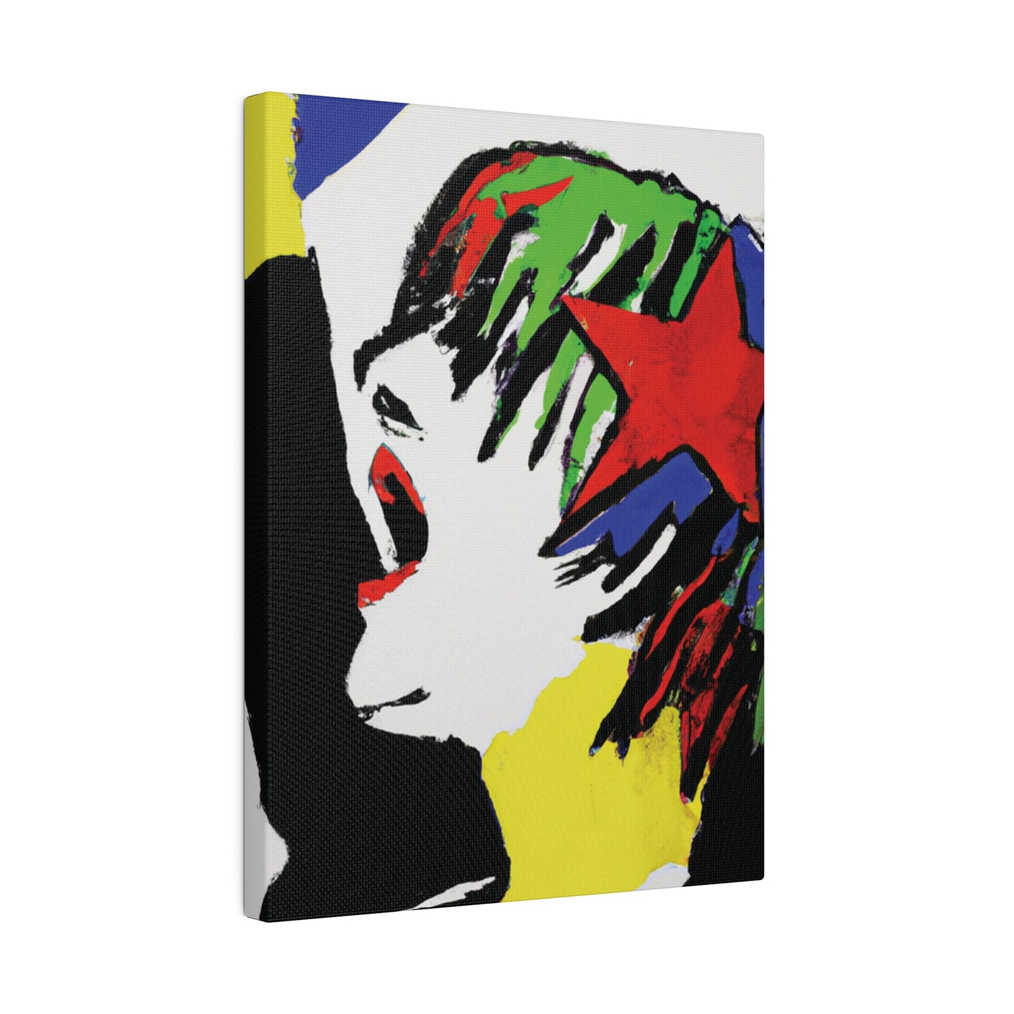 5673W - Rockstar Painting Print | Face | Abstract | Poster | Home Decor | Wall Art | Music Art | Canvas