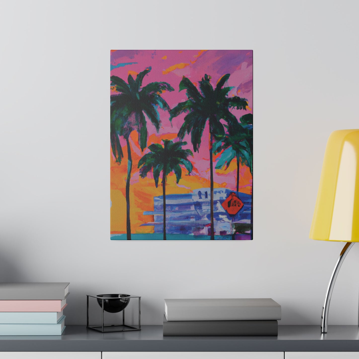 5487P - Miami Beach Sunset Painting Print | Miami | Beach | Sunset | Poster | Home Decor | Wall Art | Canvas