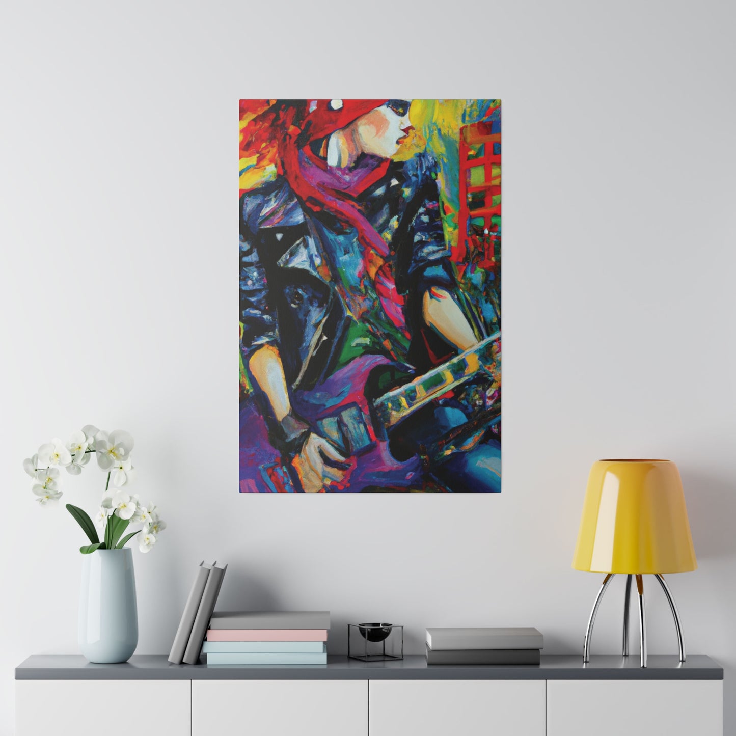 9413L - Rockstar Oil Painting Style Print | Poster | Home Decor | Wall Art | Music Art | Canvas