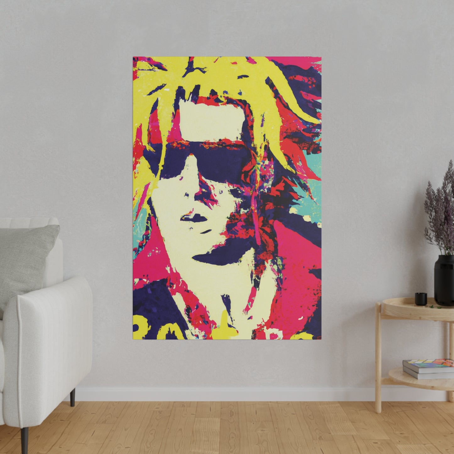 8674W - Rockstar Painting Print | Face | Abstract | Poster | Home Decor | Wall Art | Music Art | Canvas