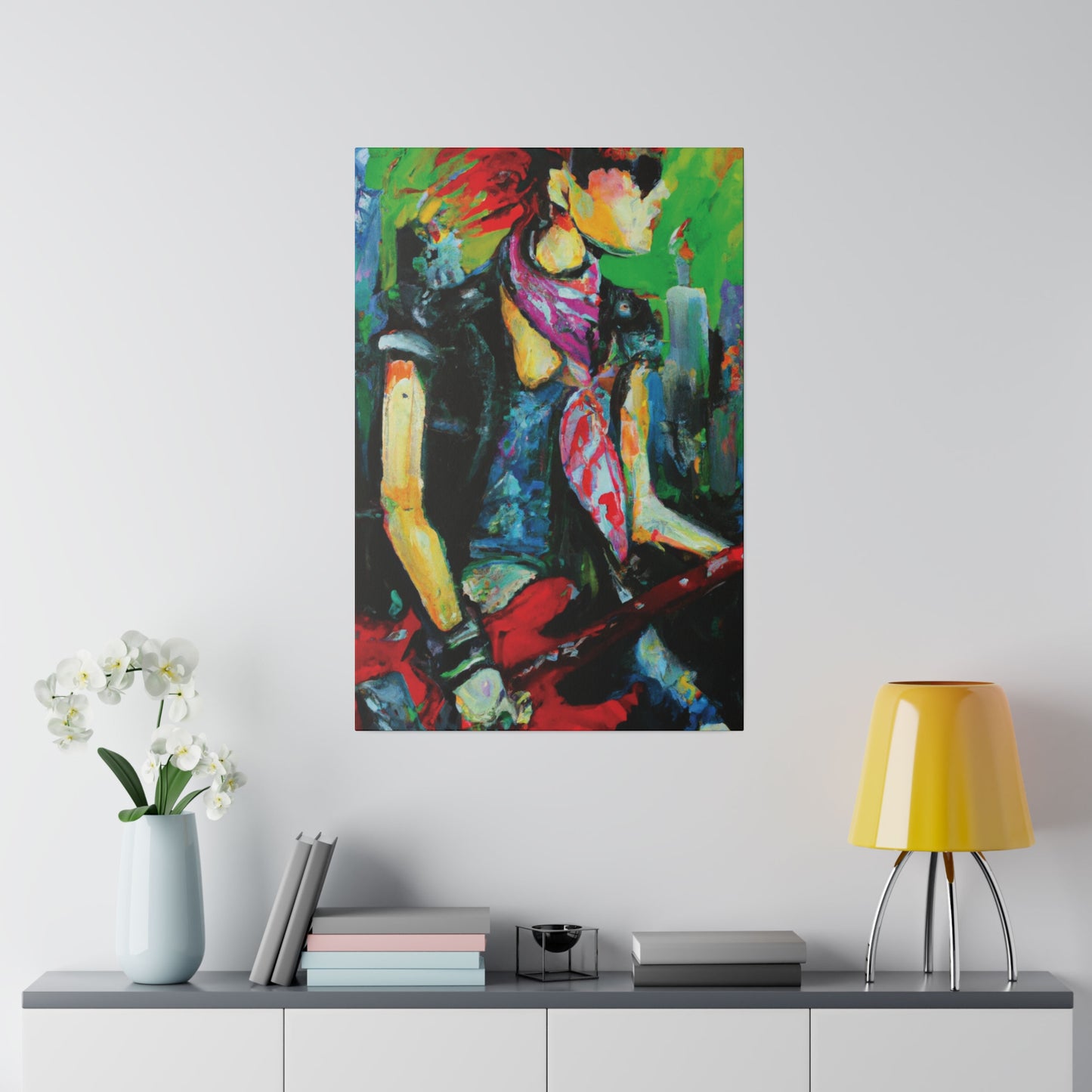 5198V - Rockstar Oil Painting Style Print | Poster | Home Decor | Wall Art | Music Art | Canvas