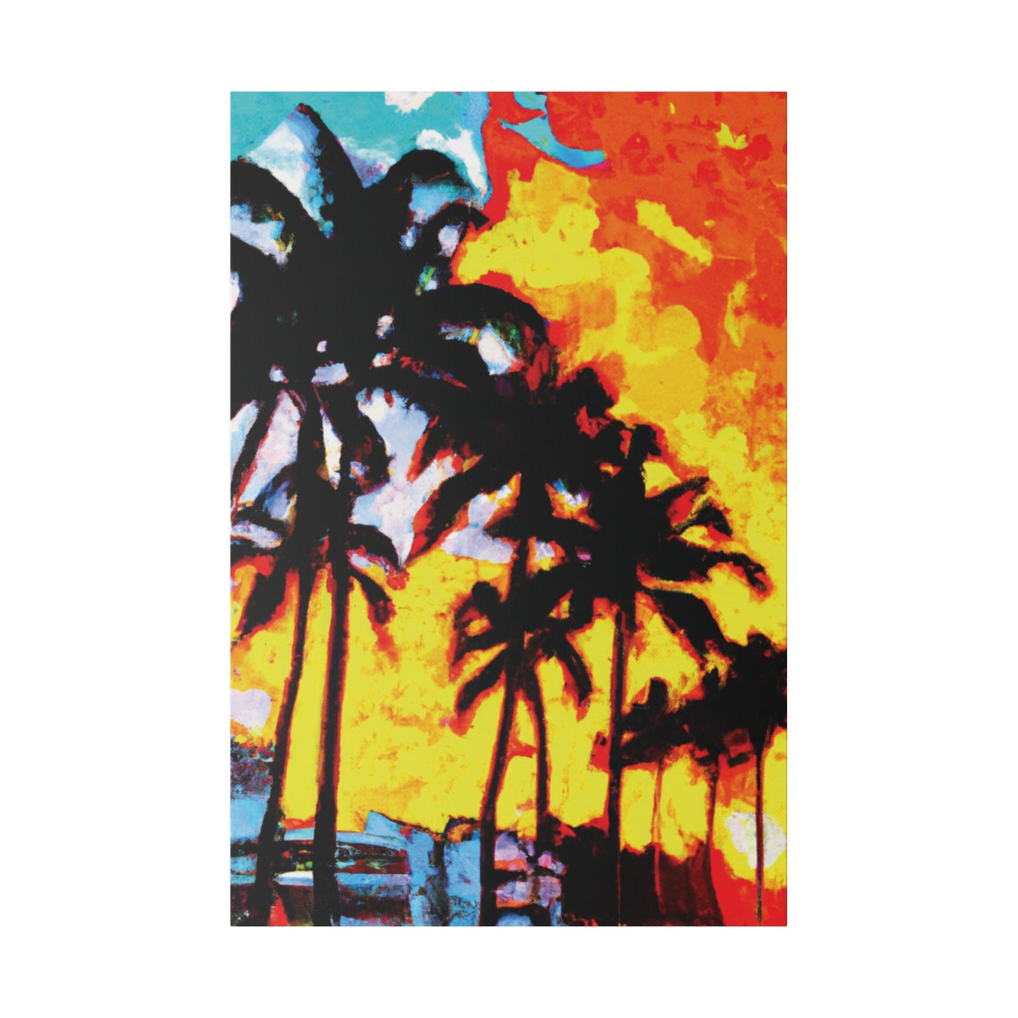 7248Q - Miami Beach Sunset Painting Print | Miami | Beach | Sunset | Poster | Home Decor | Wall Art | Canvas